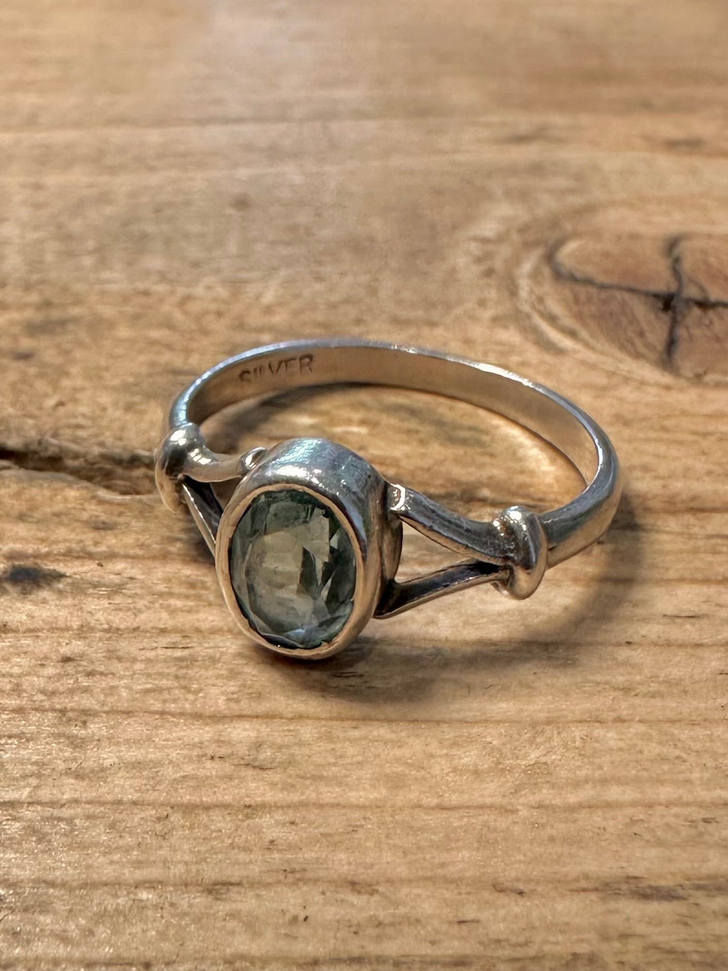 Vintage Blue Topaz 925 Silver Size P Ring