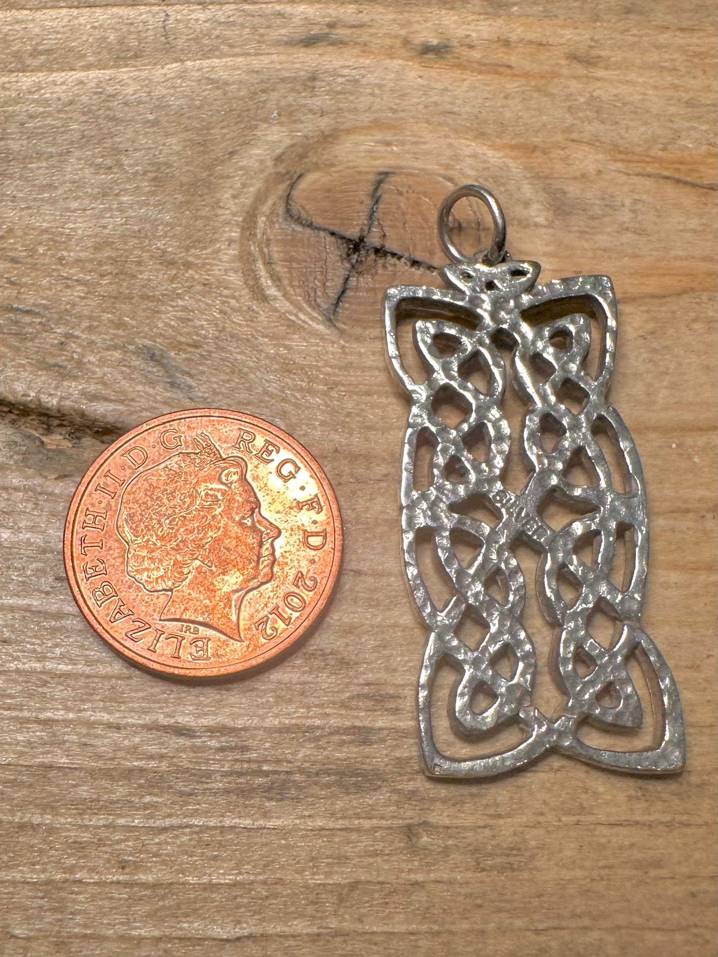 Vintage Celtic Rectangle 925 Silver Pendant