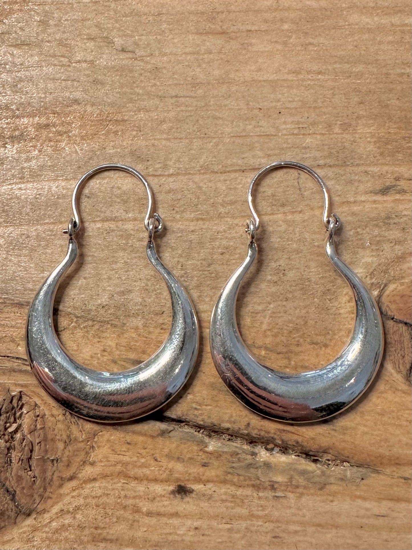 Modern Chunky Hoops 925 Silver Earrings