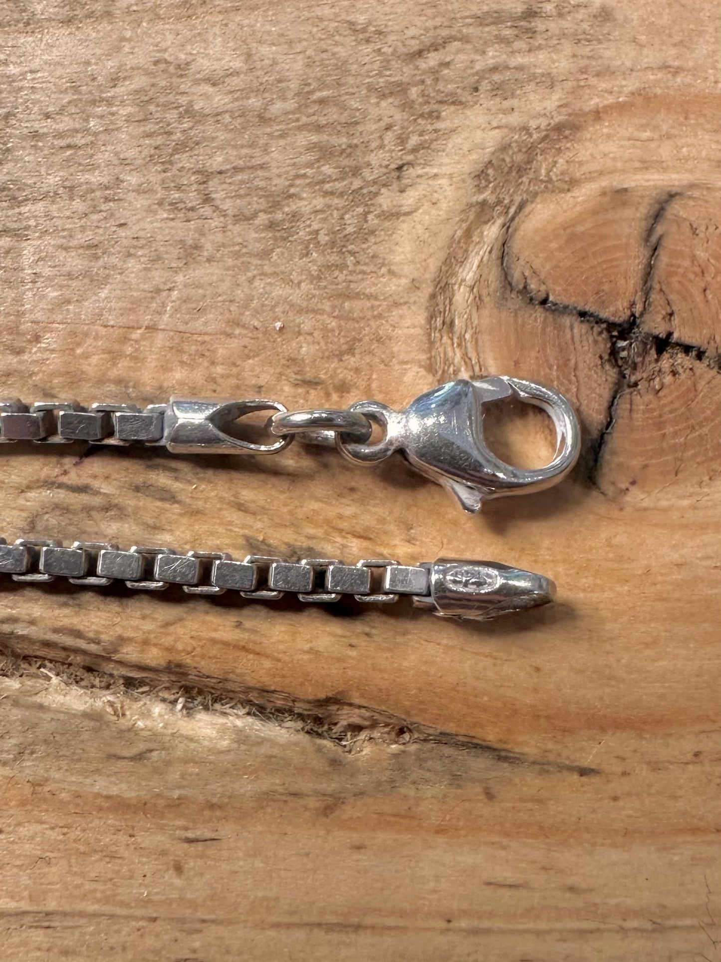 Vintage Box Chain 925 Silver 18 inch Necklace