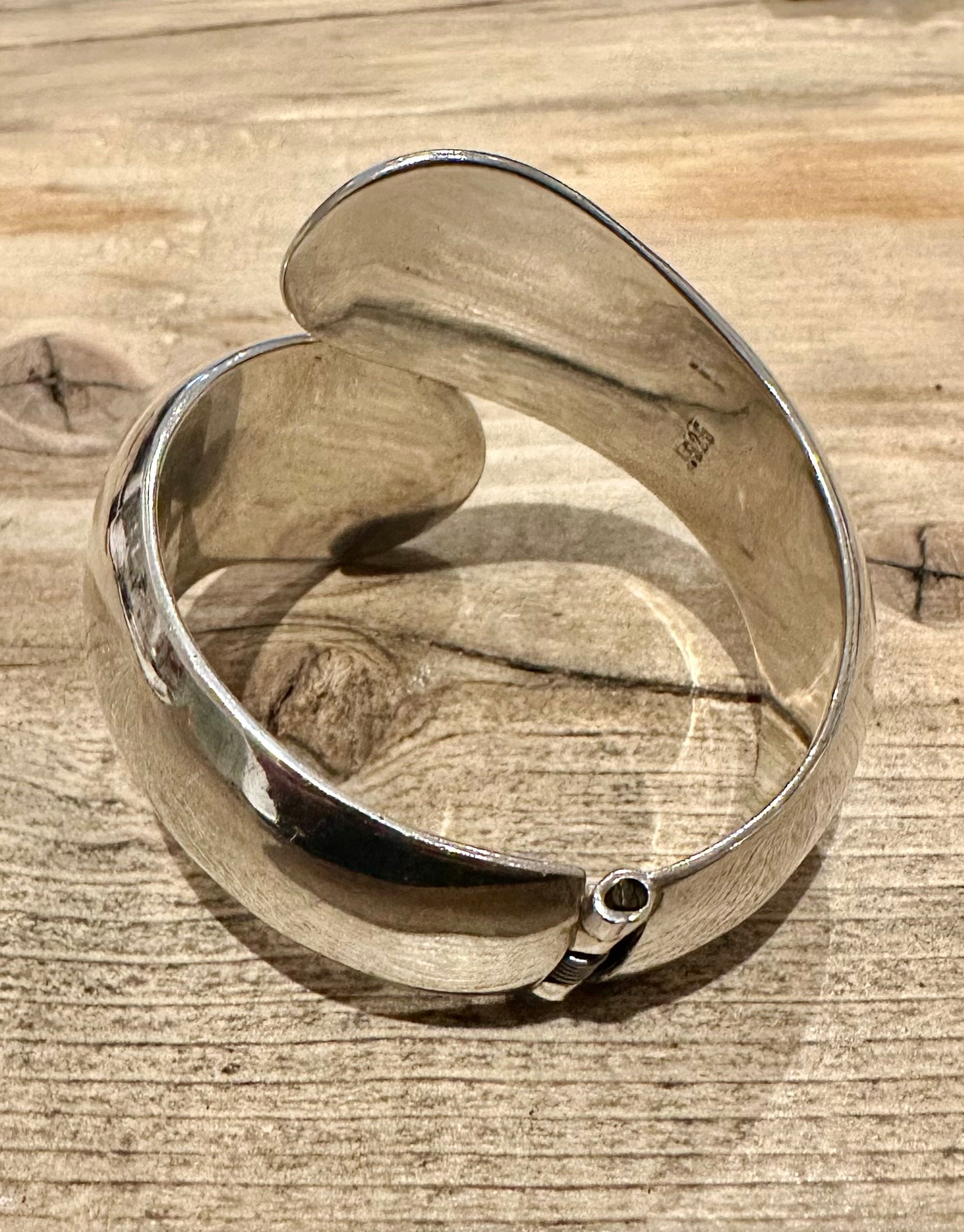 Abstract Chunky Overlapping Opening Hinged Heavy 925 Silver Edinburgh Bangle