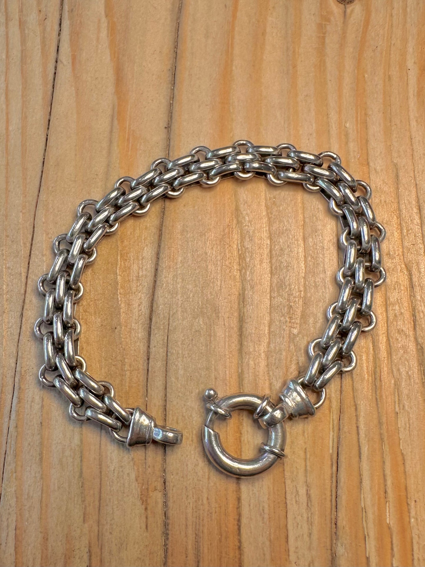 Vintage Multi Chain Link 925 Sterling Silver 7.8 inch Bracelet
