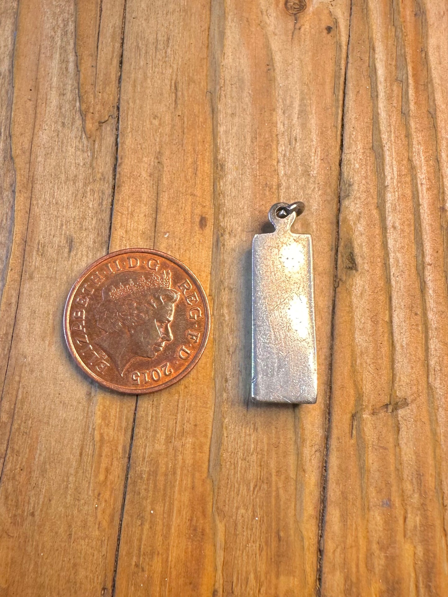 Ingot 1978 Sheffield Maker RC 925 Sterling Silver Pendant