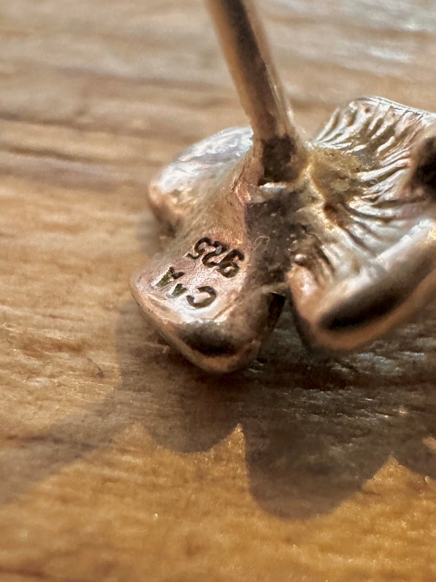 Vintage Rose Quarts Flower 925 Silver Earrings