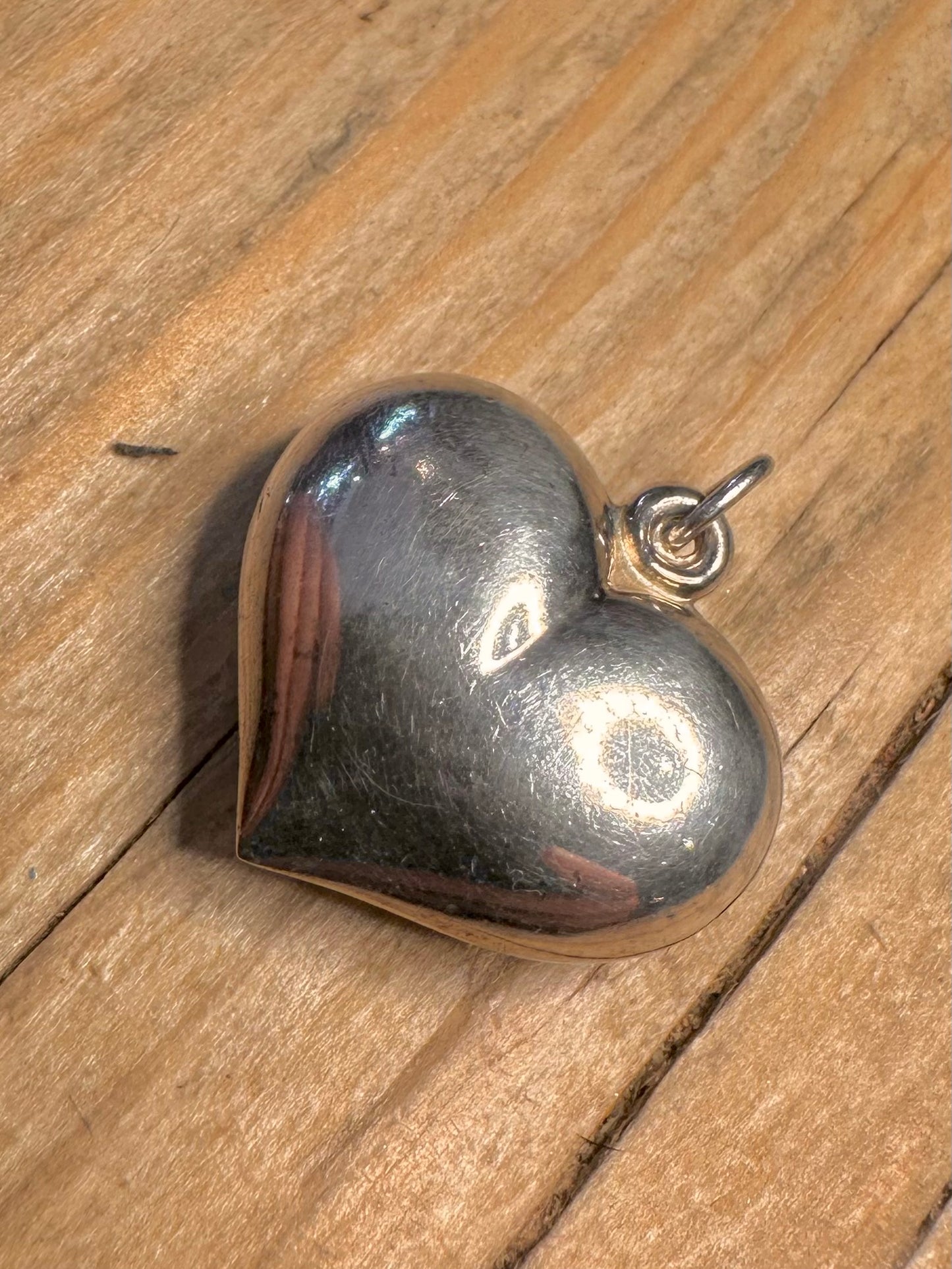 Vintage Puff Heart 925 Sterling Silver Pendant