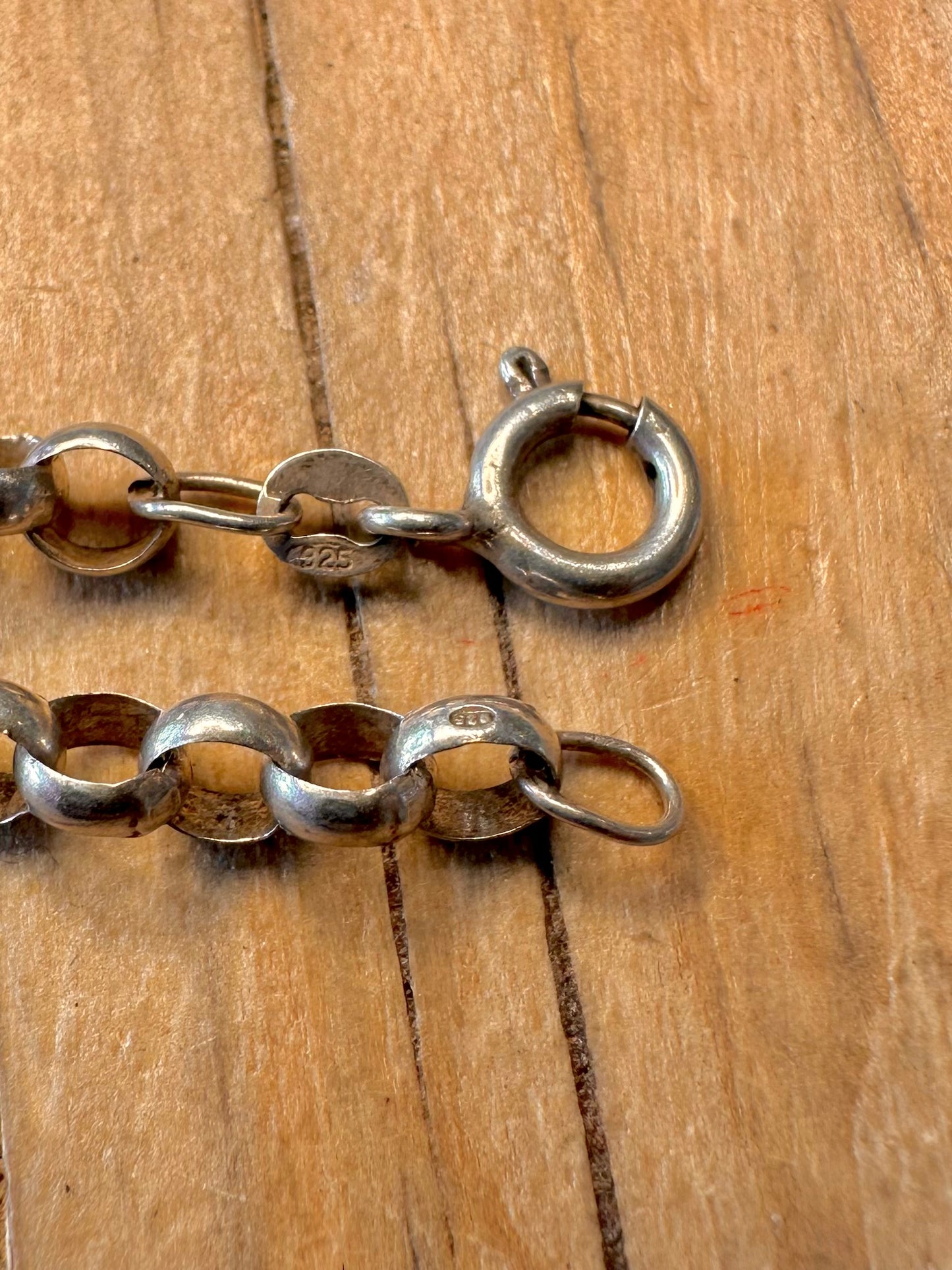Vintage Belcher Chain Italy 925 Silver 20.5 inch Necklace