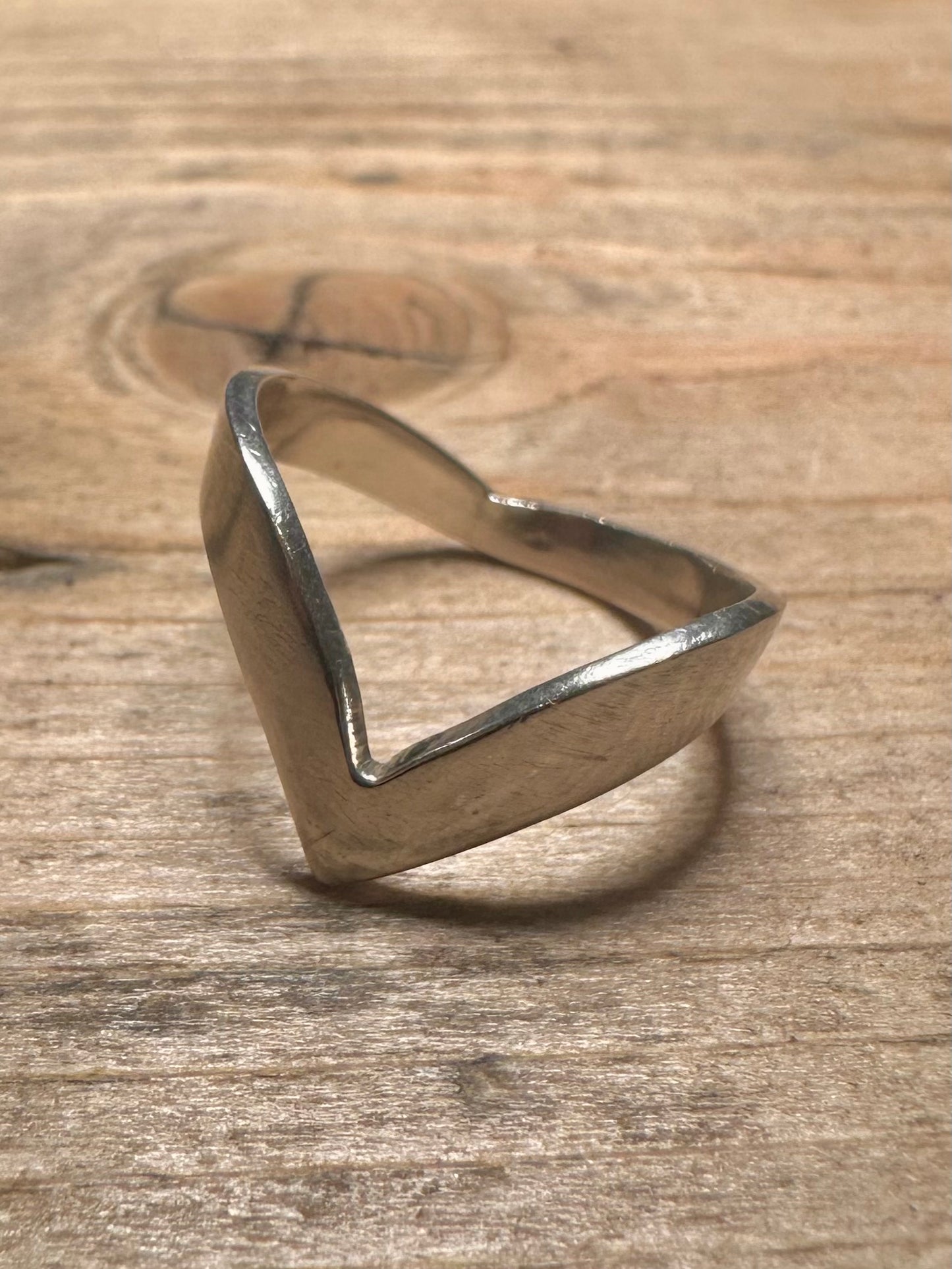 Vintage Wishbone 925 Silver Size P Ring