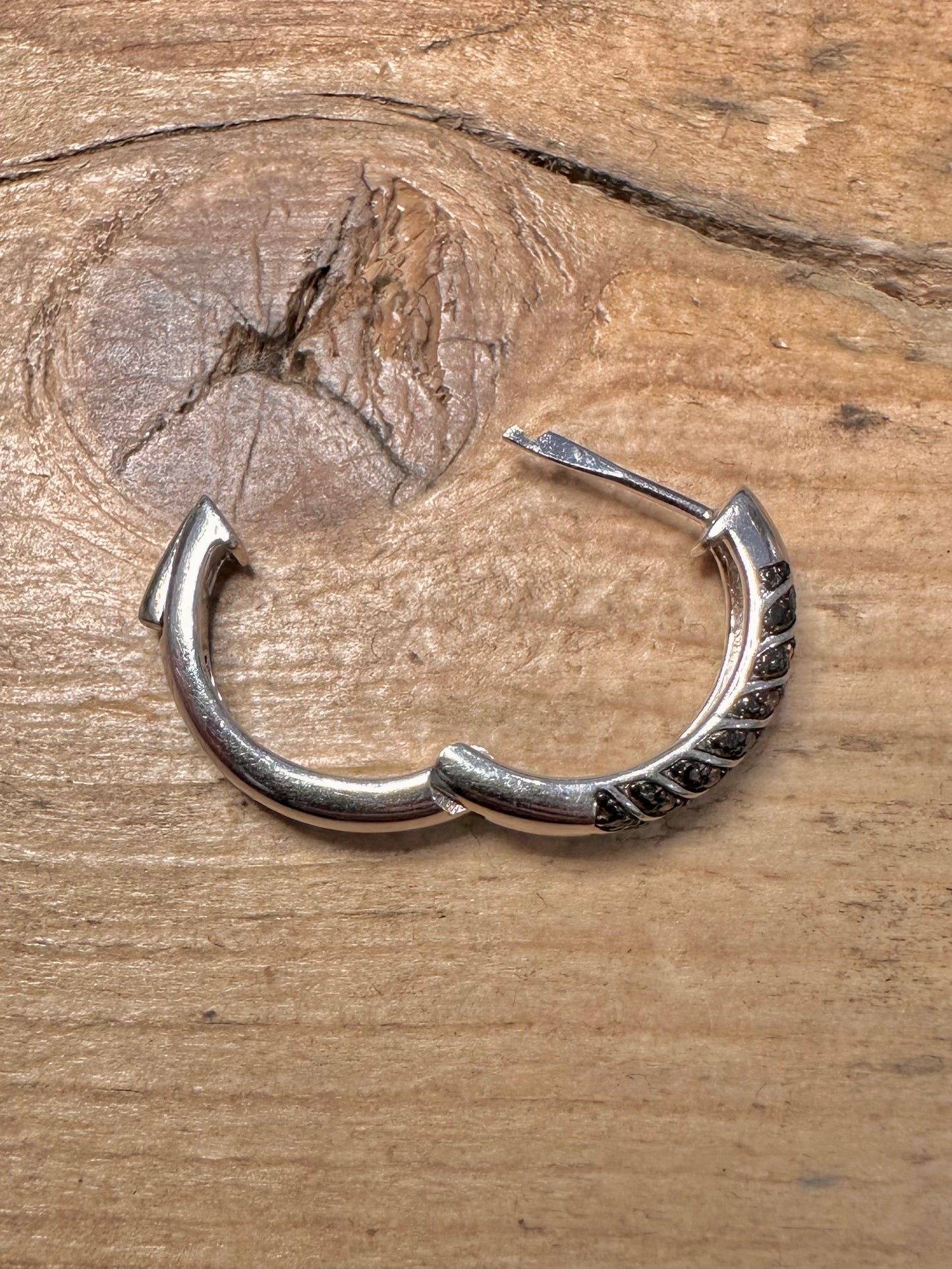 Modernist Red Stones Hoops 925 Silver Earrings