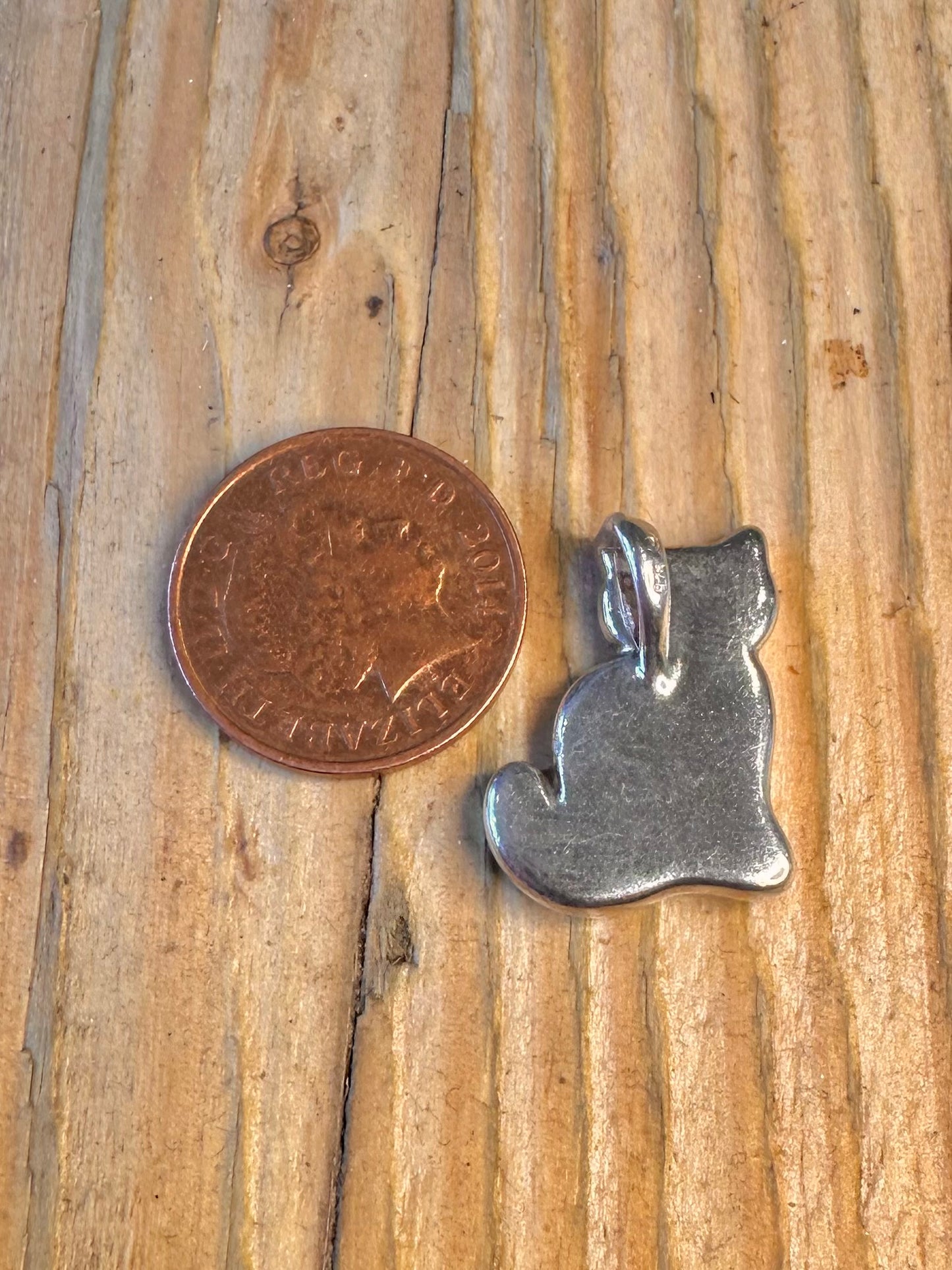 Black Stone Cat Silver Pendant