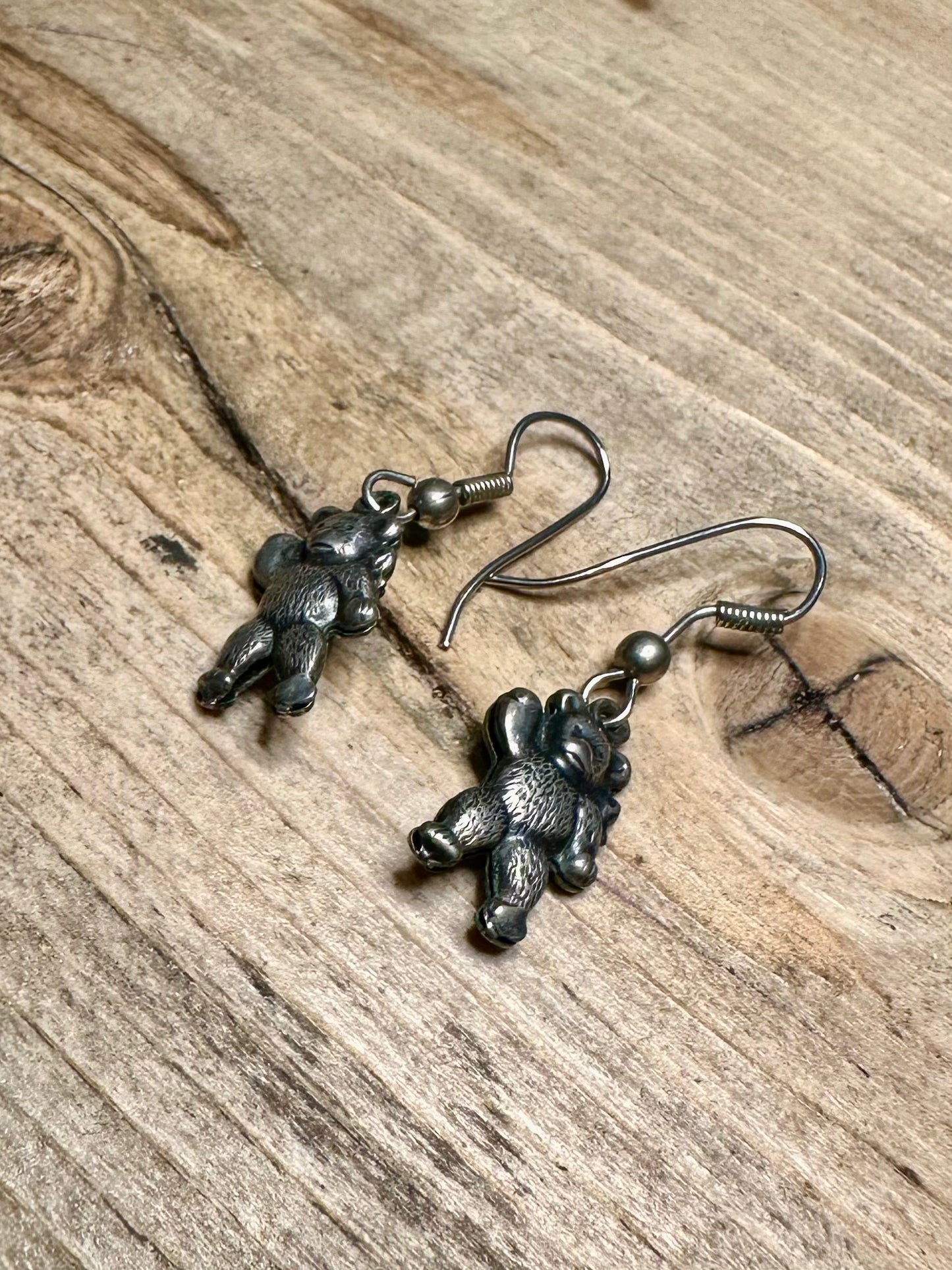 Vintage Teddy Bear 925 Silver Earring