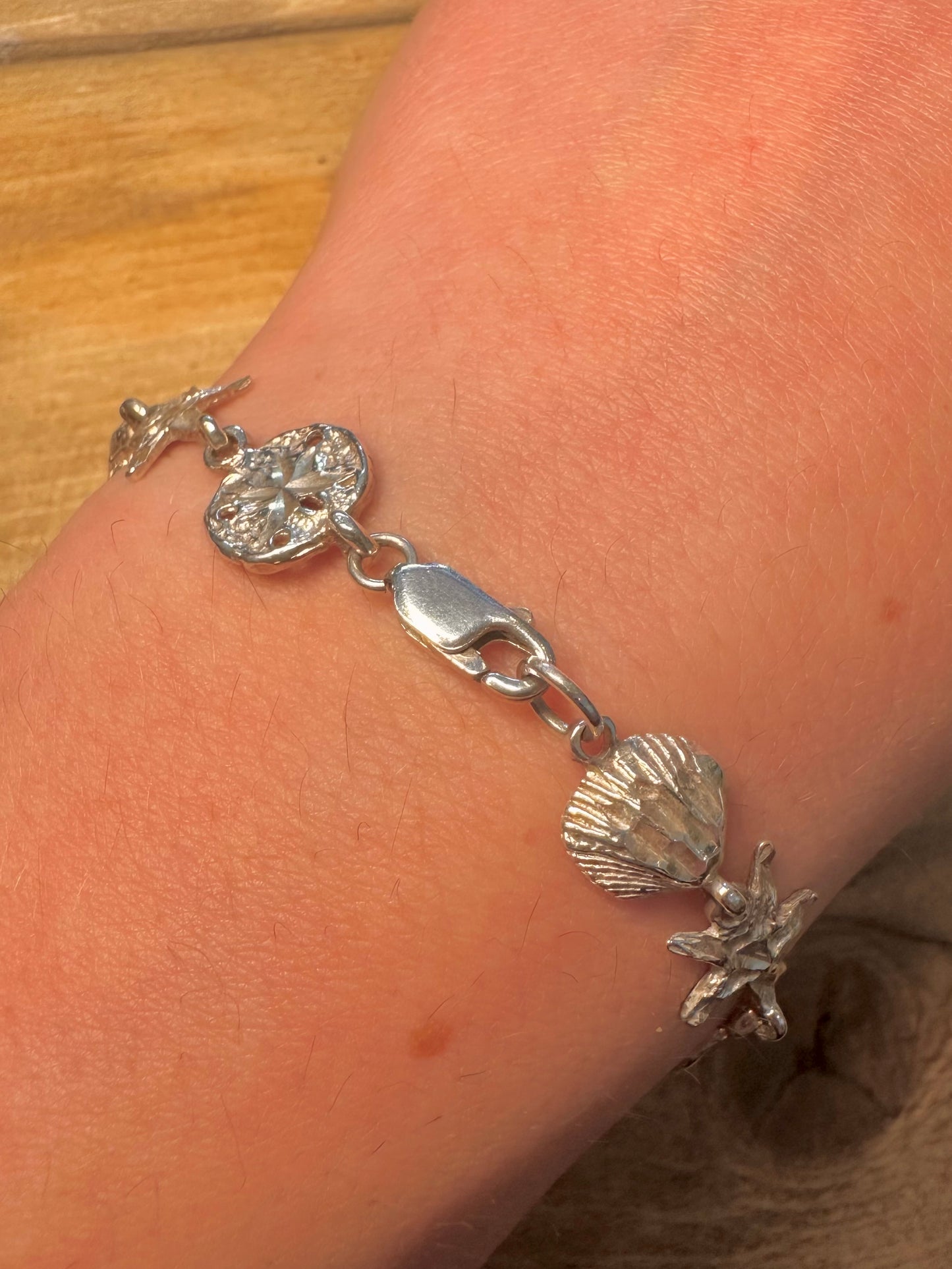 Vintage Sea Theme 925 Silver 7 inch Bracelet