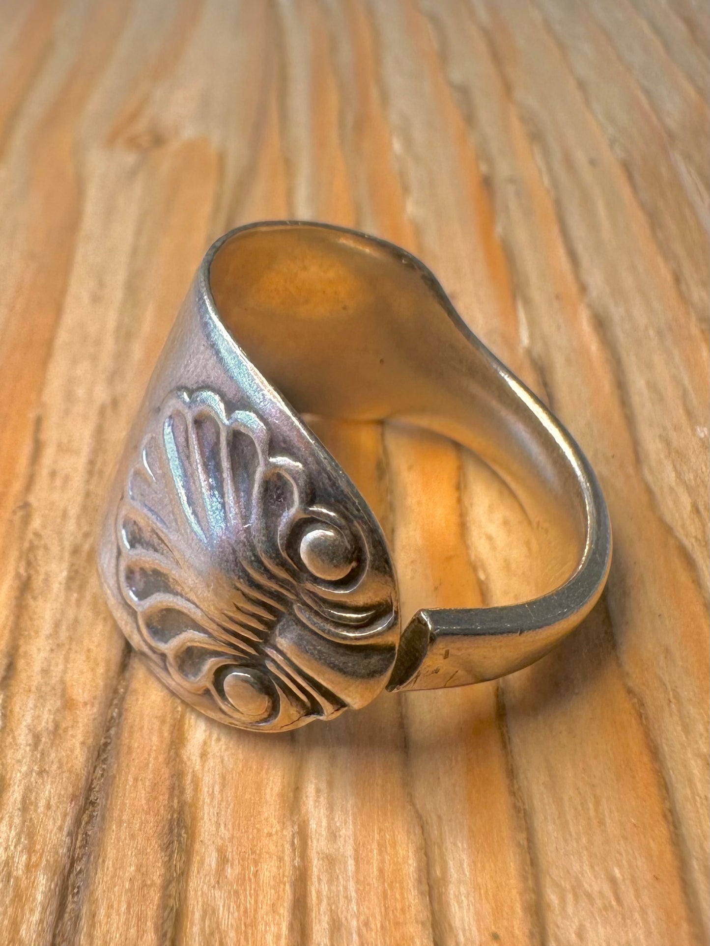 Antique 1846 Spoon 925 Sterling Silver Newcastle Size S Ring