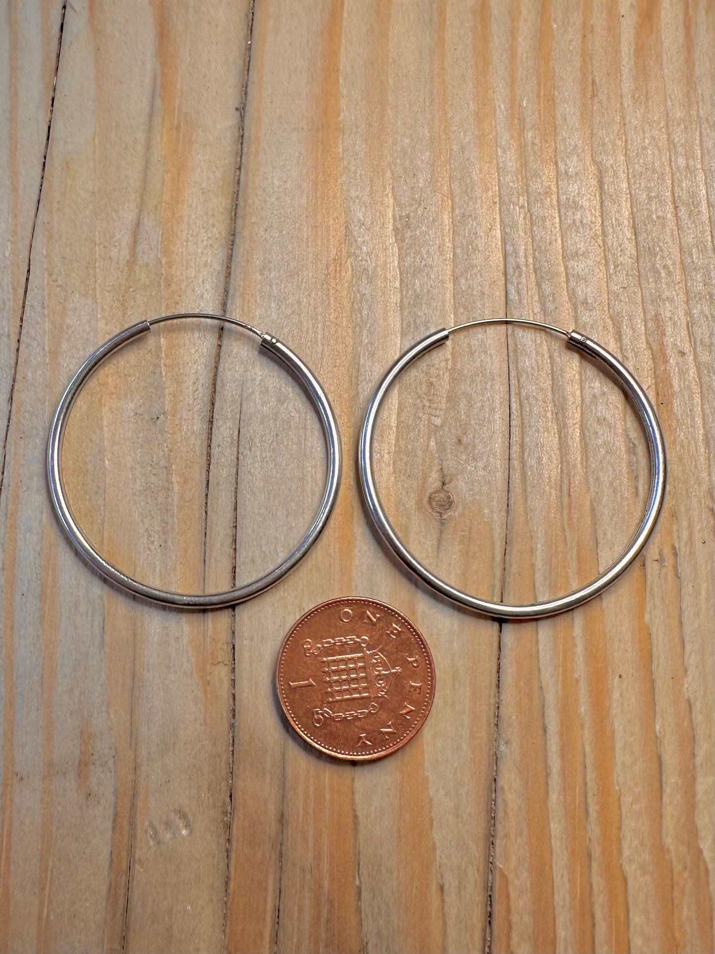 Vintage Hoop 925 Silver Earrings