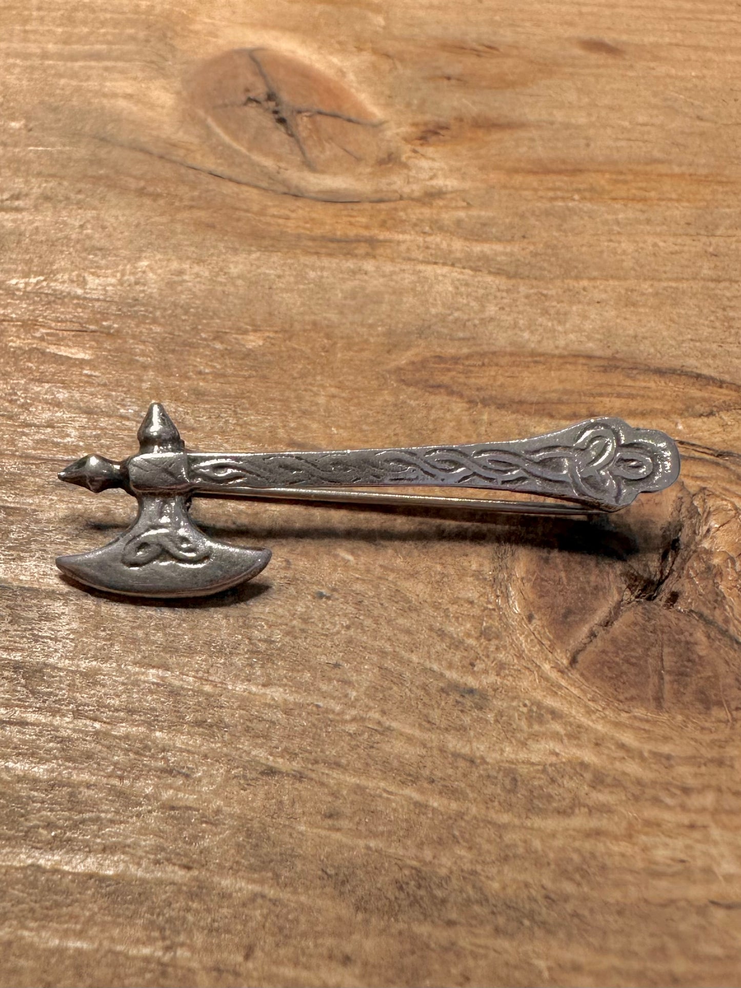 Vintage Nordic Axe 925 Sterling Silver Brooch