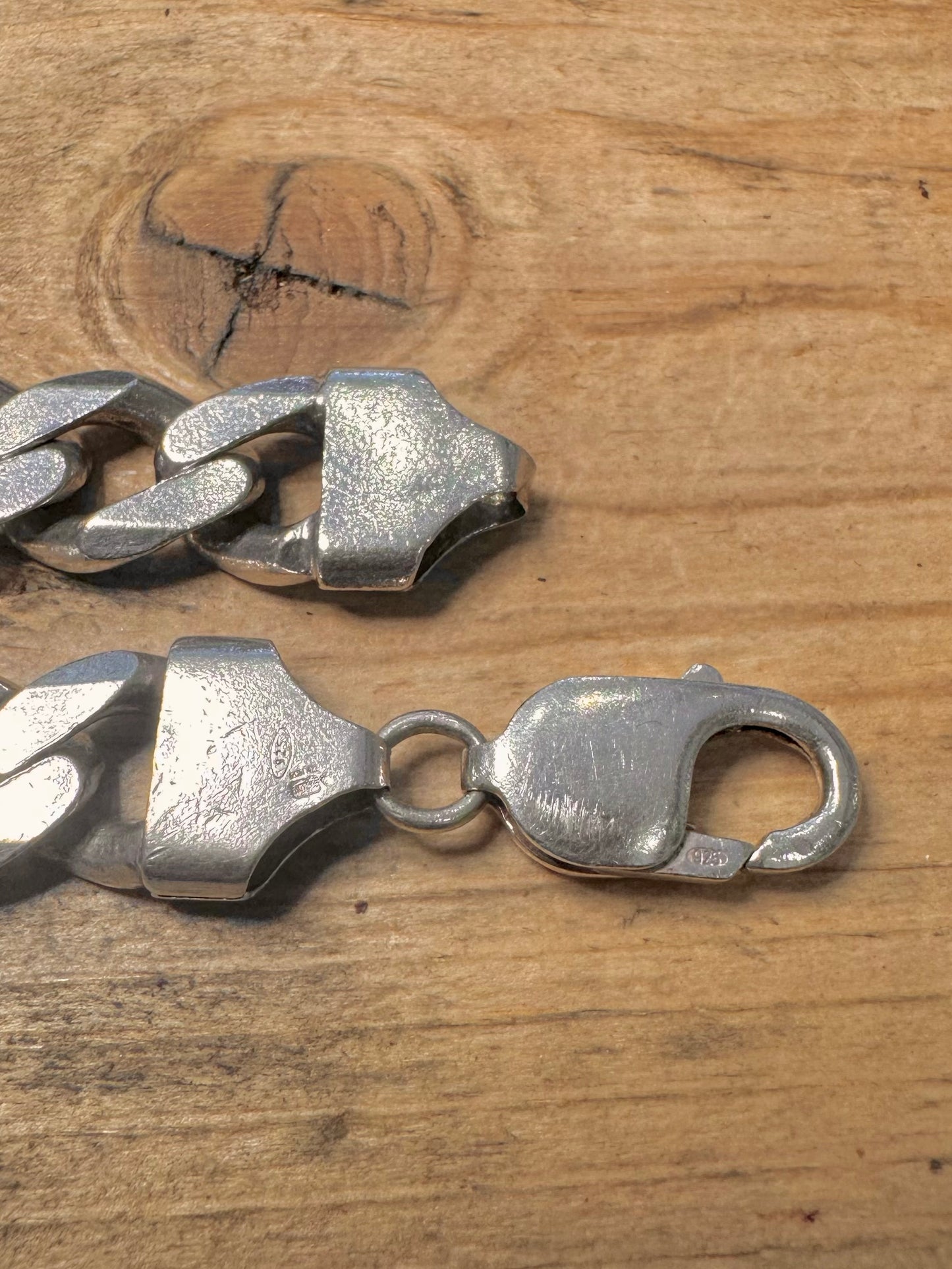 Vintage Chunky Curb Chain 925 Silver 21 inch Necklace
