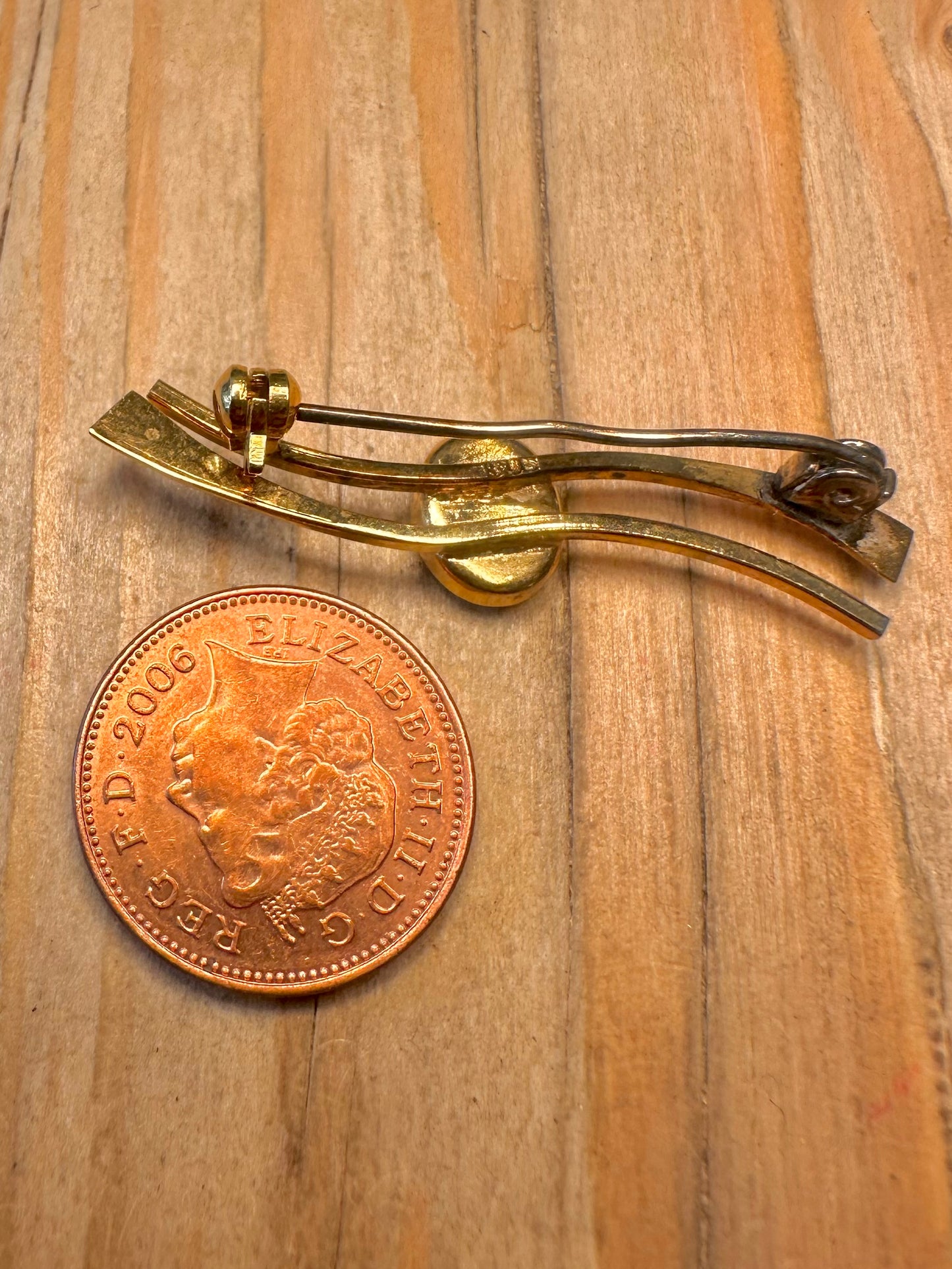 Vintage Blue Opal Gold on 925 Sterling Silver Brooch
