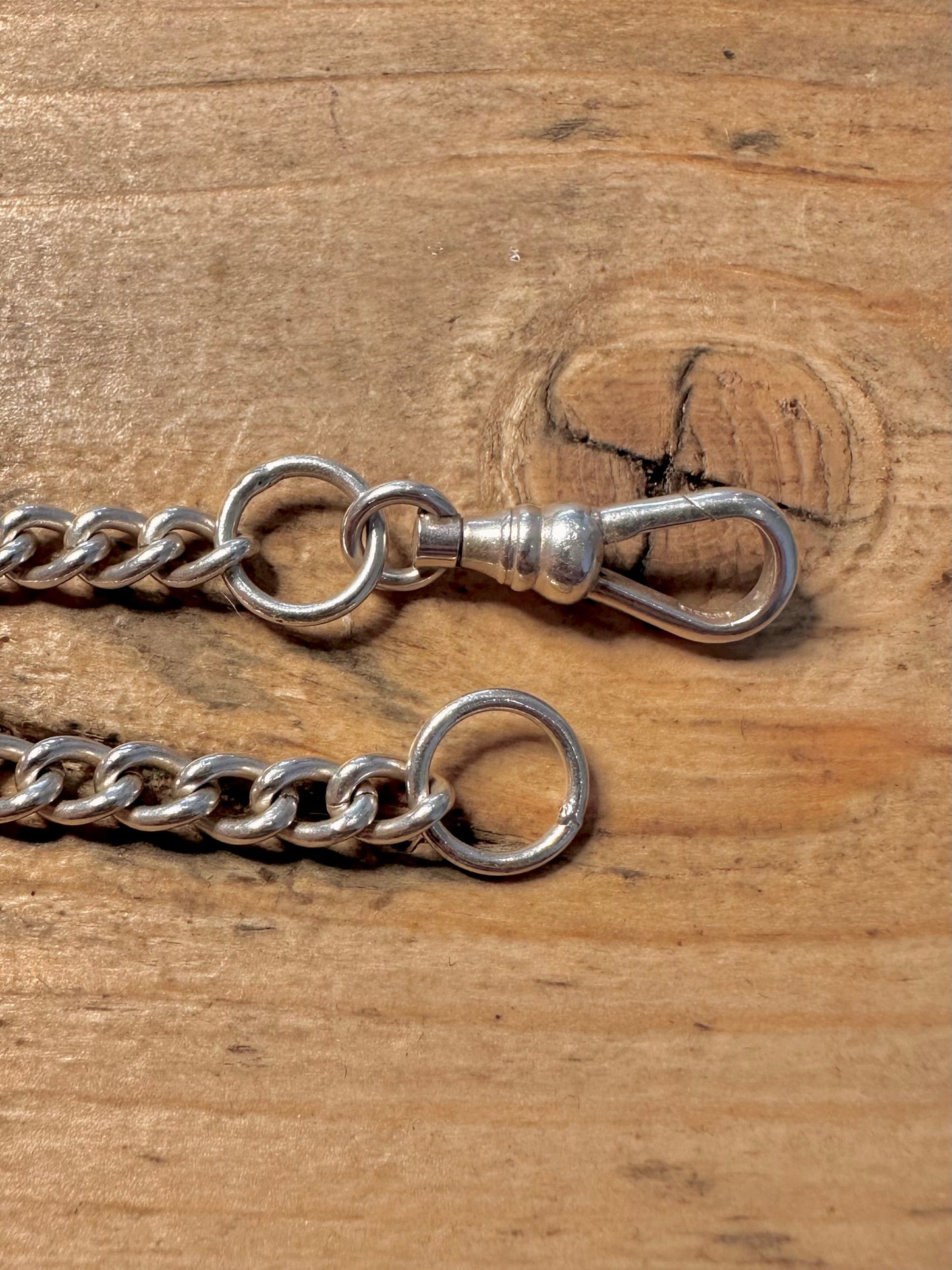 Vintage Albert Chain 925 Silver 26 inch Necklace