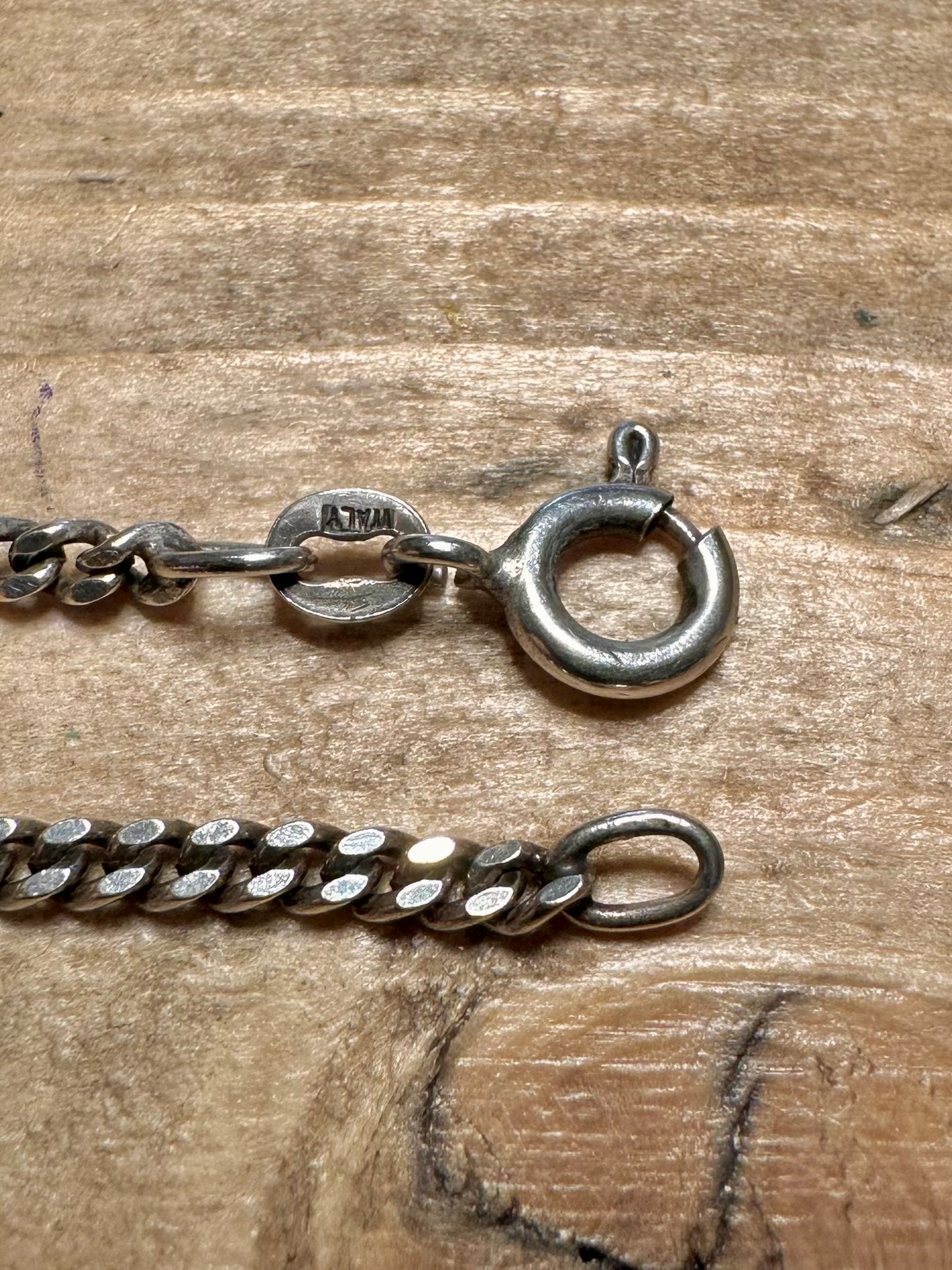 Vintage Close Link Curb Chain 925 Silver 20 inch Necklace