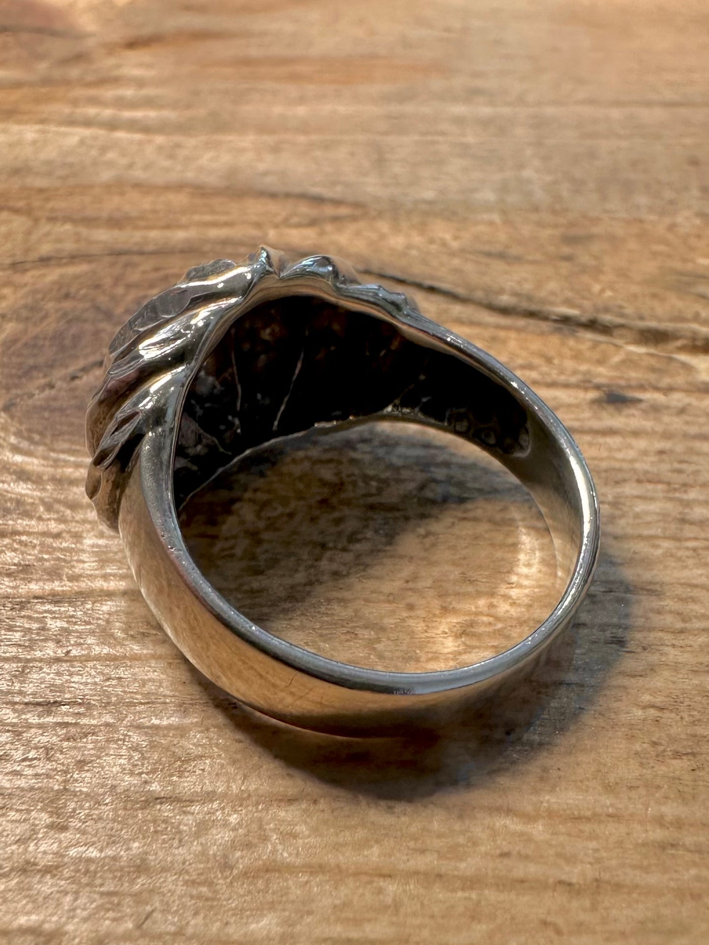 Modern Textured Dome 925 Silver Size T Ring