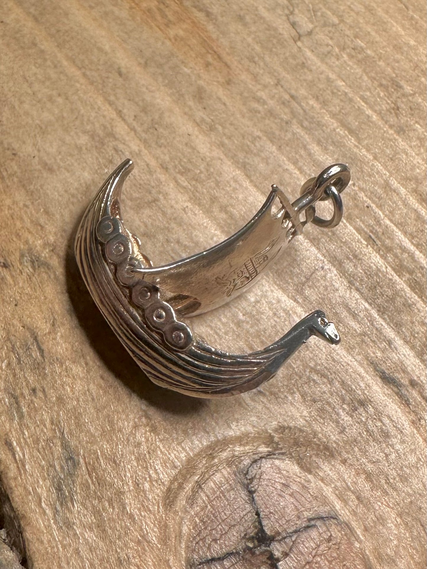 Vintage Viking Ship Maker CHIM 925 Silver Pendant