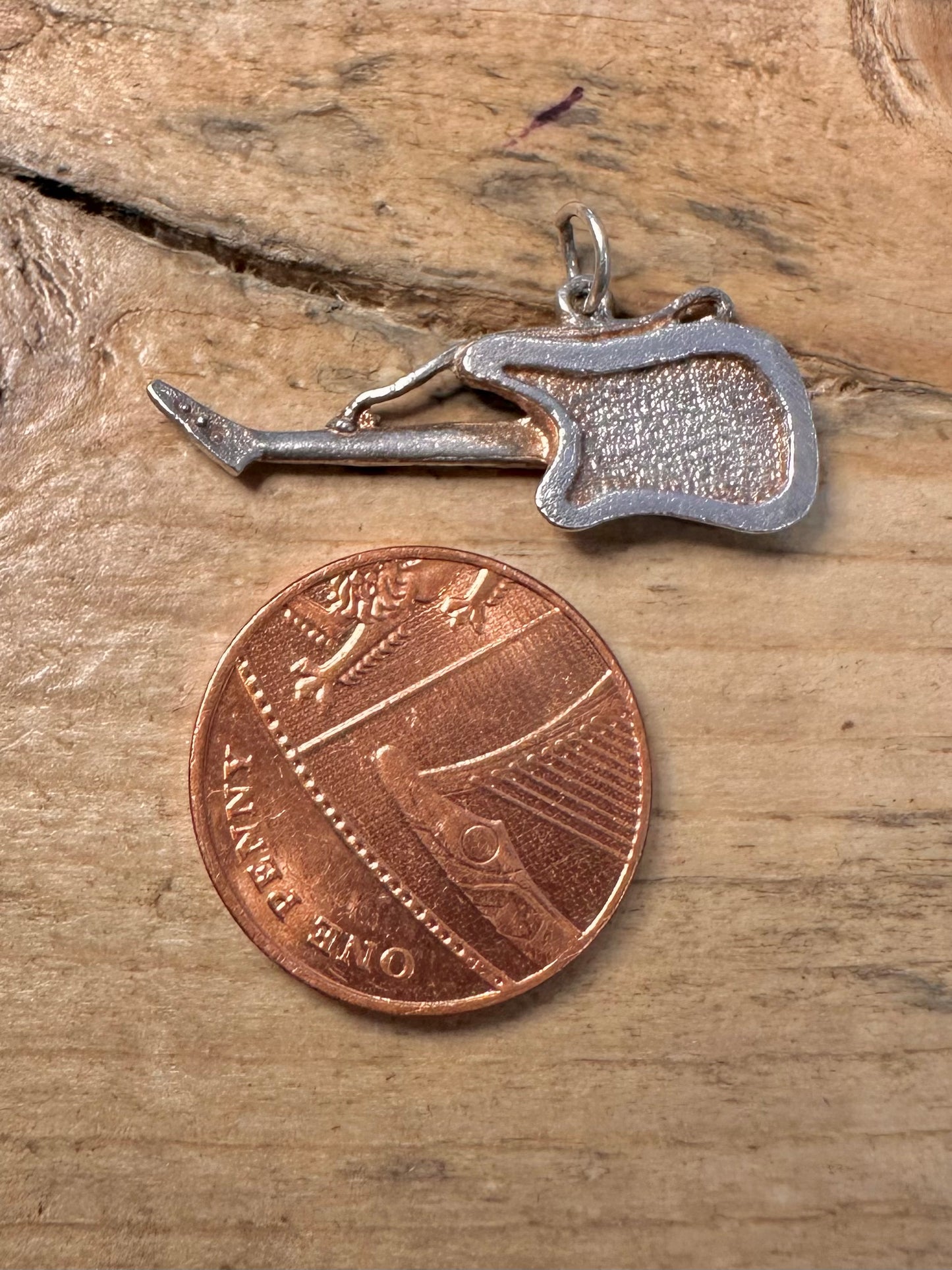 Vintage Guitar Charm 925 Silver Pendant