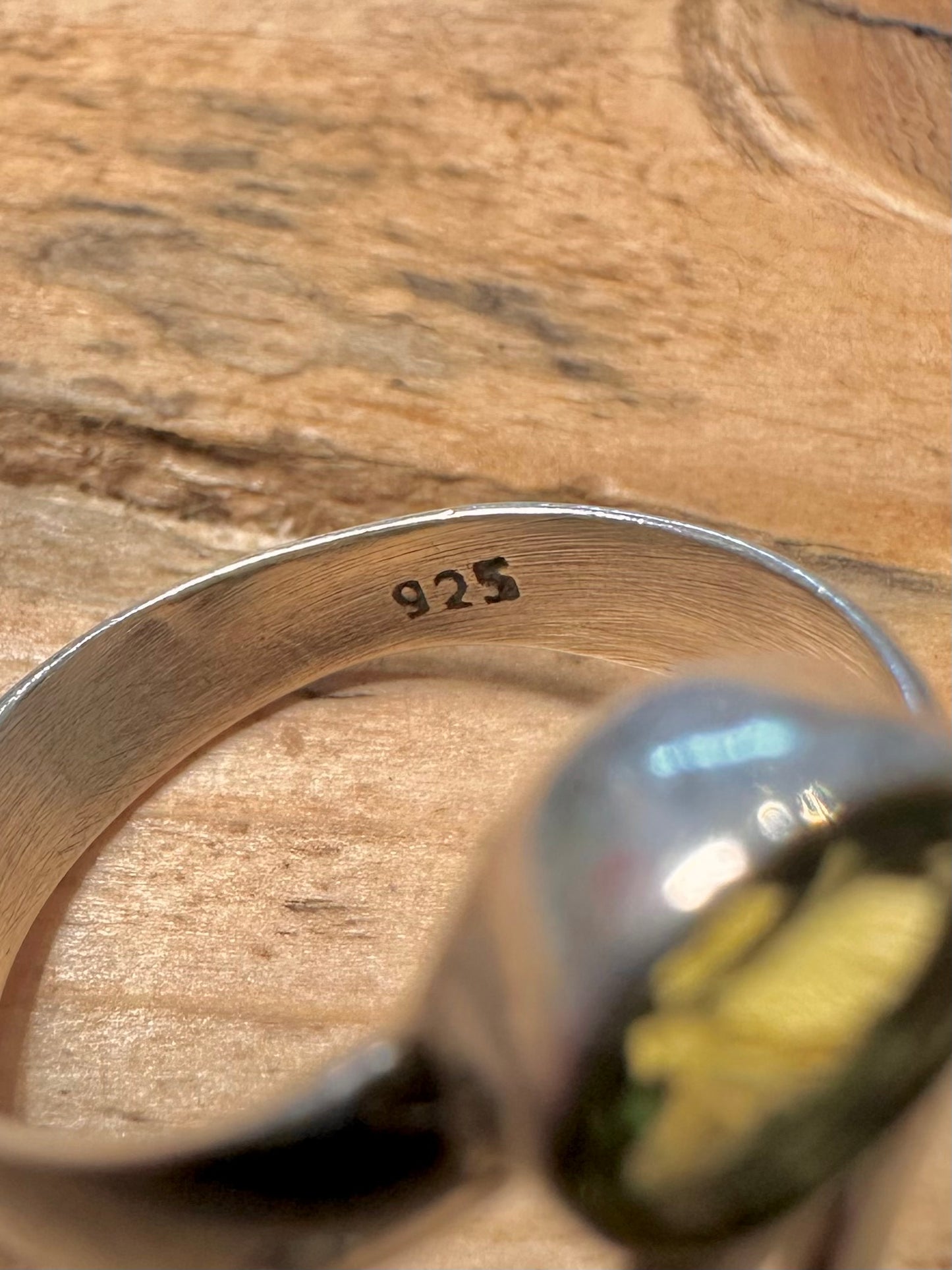 Abstract Peridot Garnet Citrine 925 Silver Size O Ring