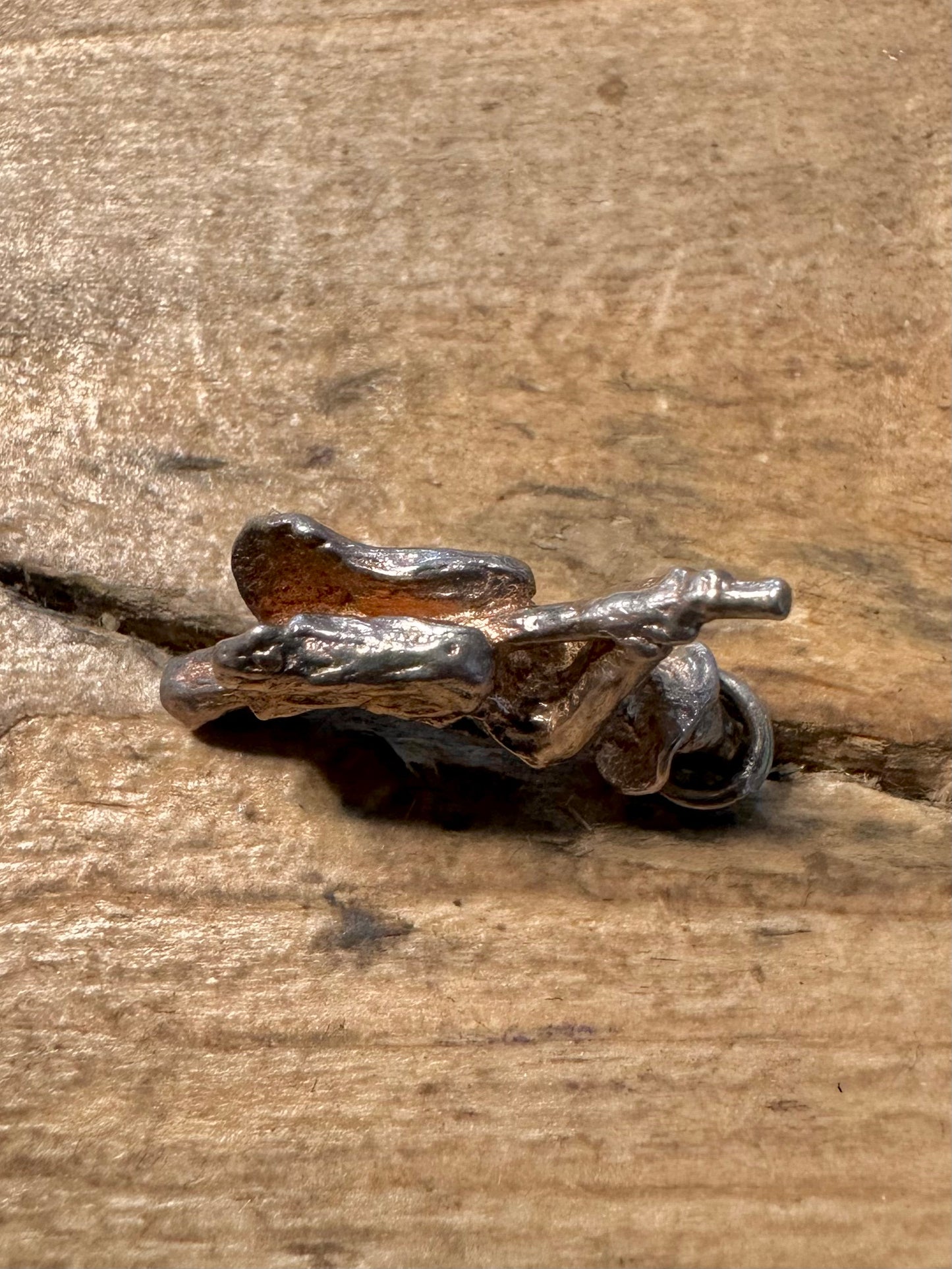 Vintage Witch on Broomstick 925 Silver Charm Pendant