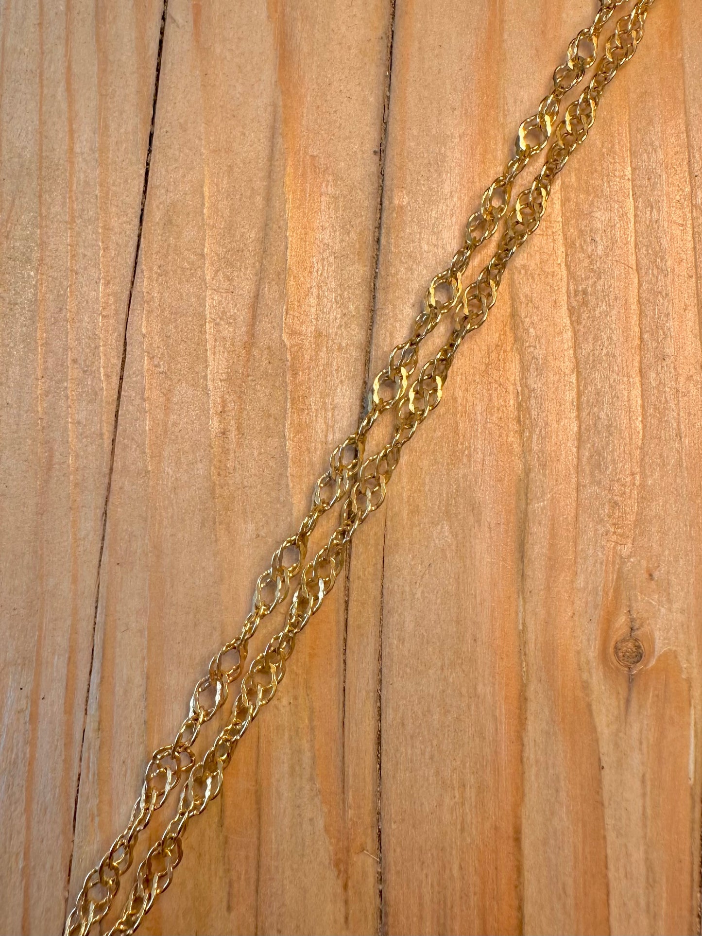 Vintage Twisted Chain Gold on 925 Silver 17.6 inch Necklace