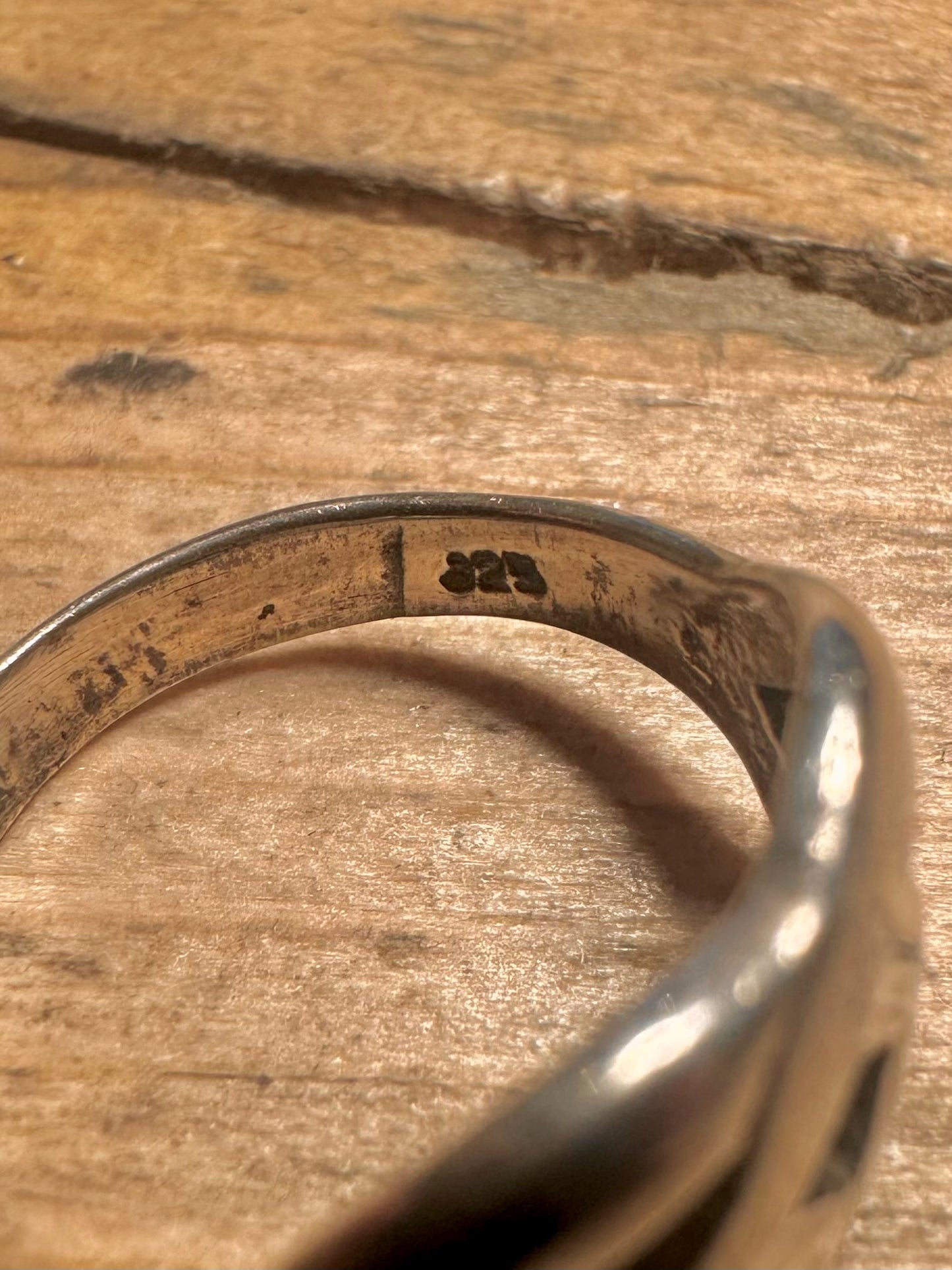 Vintage Overlap Style 925 Silver Size N Ring