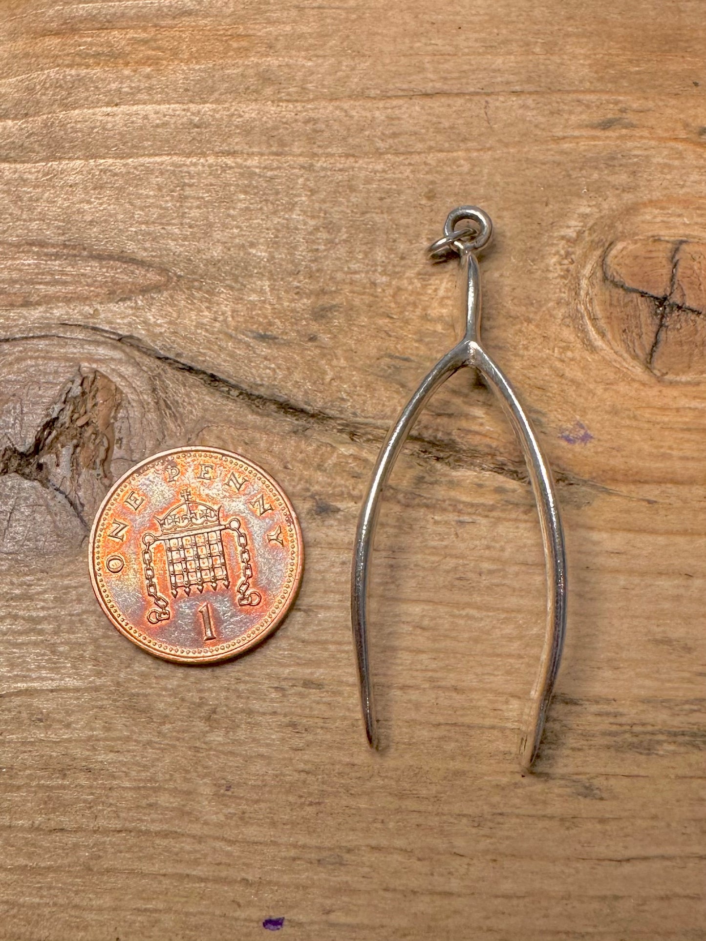 Vintage Wishbone 925 Silver Pendant