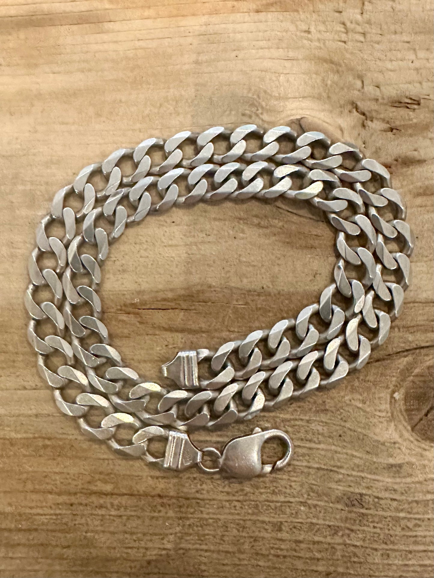 Vintage Chunky Heavy Curb Chain 925 Silver 19.3 inch Necklace