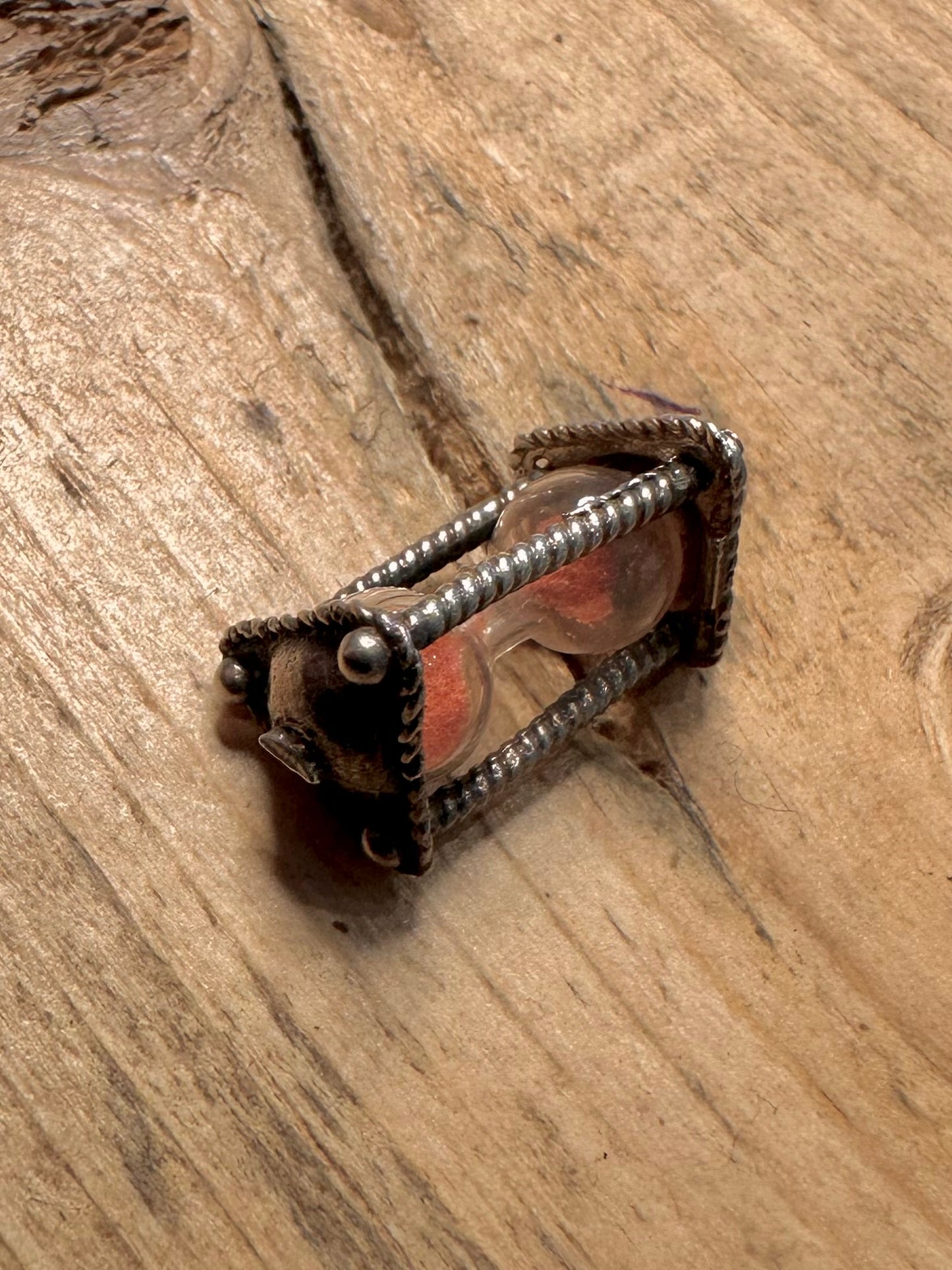 Vintage Hourglass 925 Silver Charm Pendant
