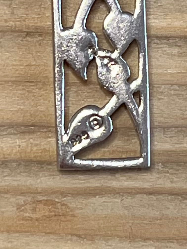 Vine Leaf Rectangle 925 Sterling Silver Pendant