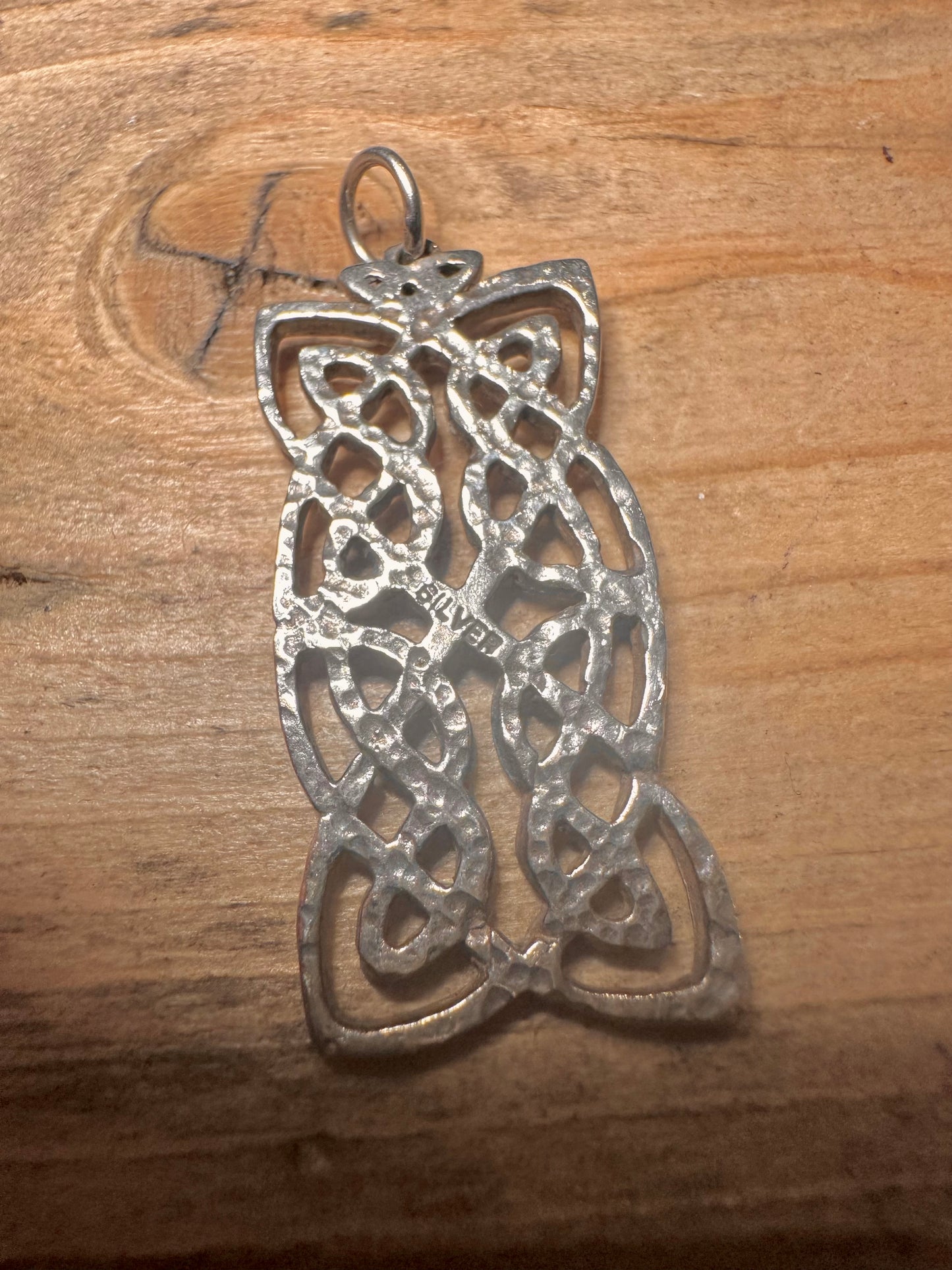 Vintage Celtic Rectangle 925 Silver Pendant