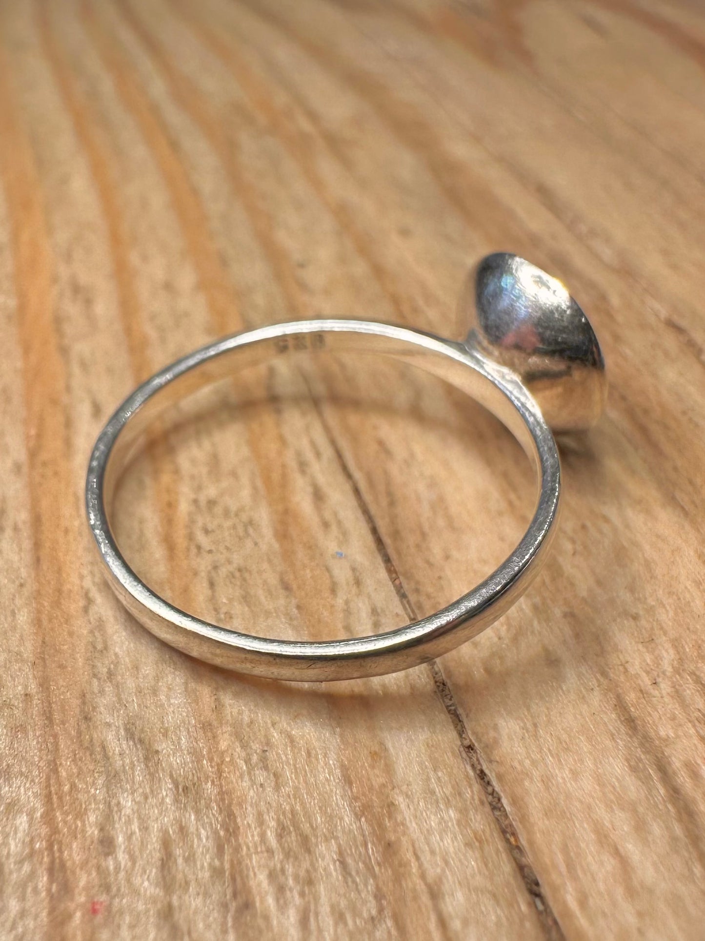 Modern CZ Shiny Stone 925 Sterling Silver Size P Ring