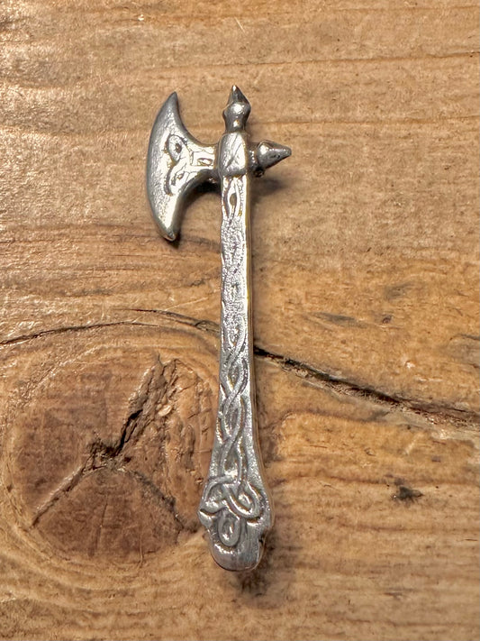 Vintage Nordic Axe 925 Sterling Silver Brooch