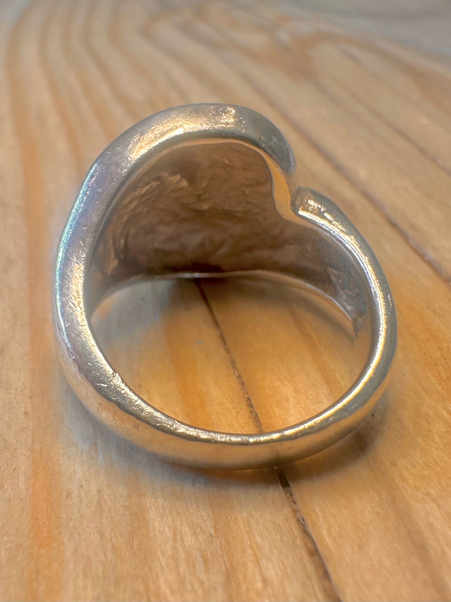 Vintage 1991 Chunky Abstract 925 Silver Size O1/2 Ring