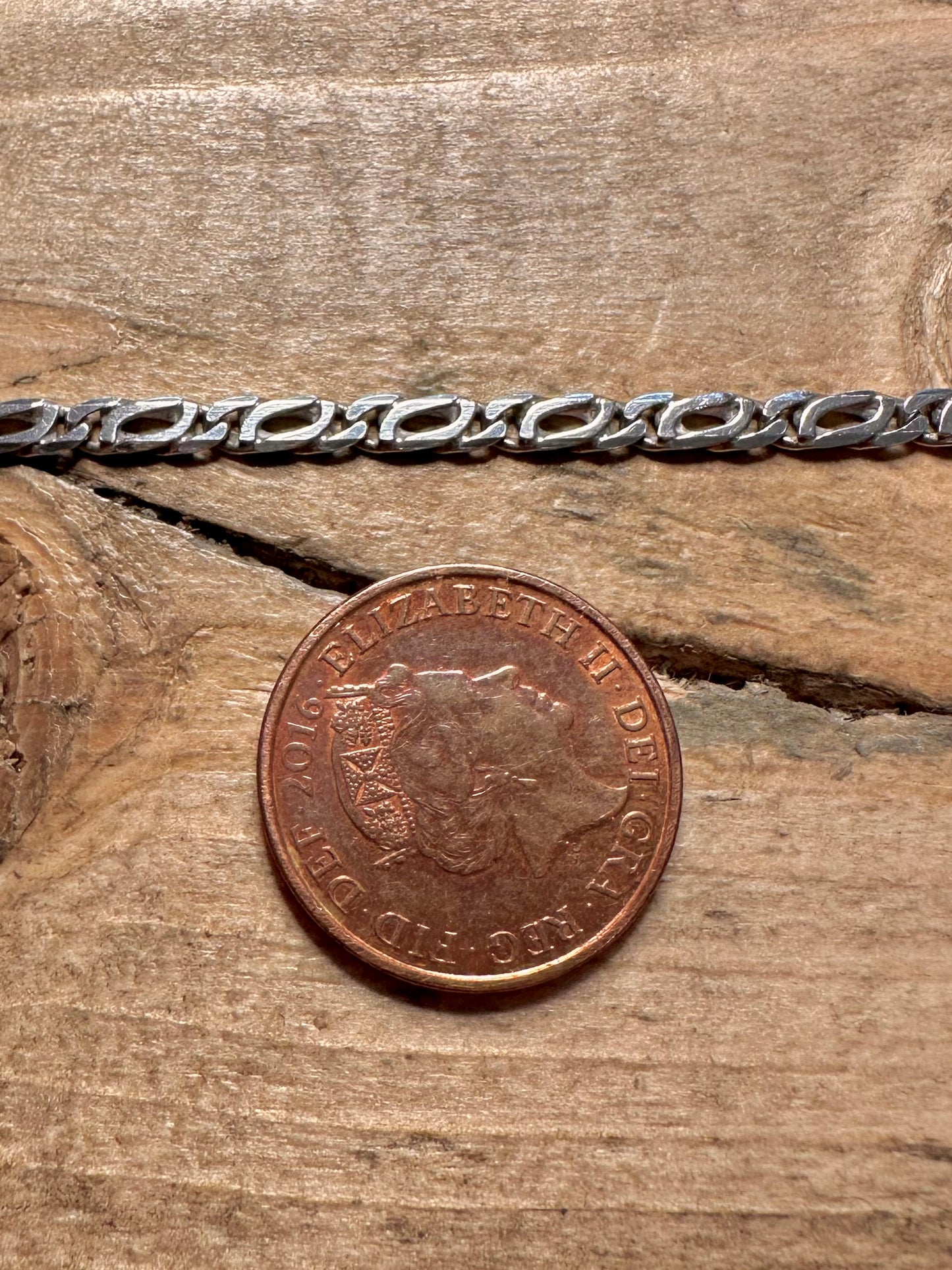Vintage Unique Link 925 Silver 23.5 inch Necklace