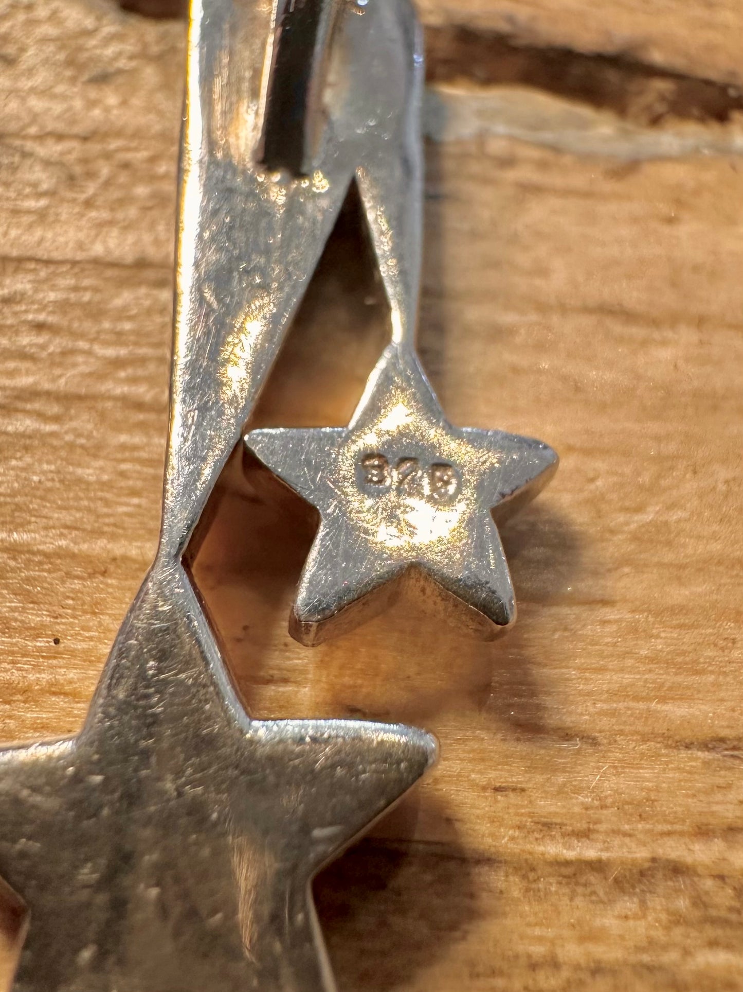 Modernist Mother of Pearl Star 925 Silver Pendant