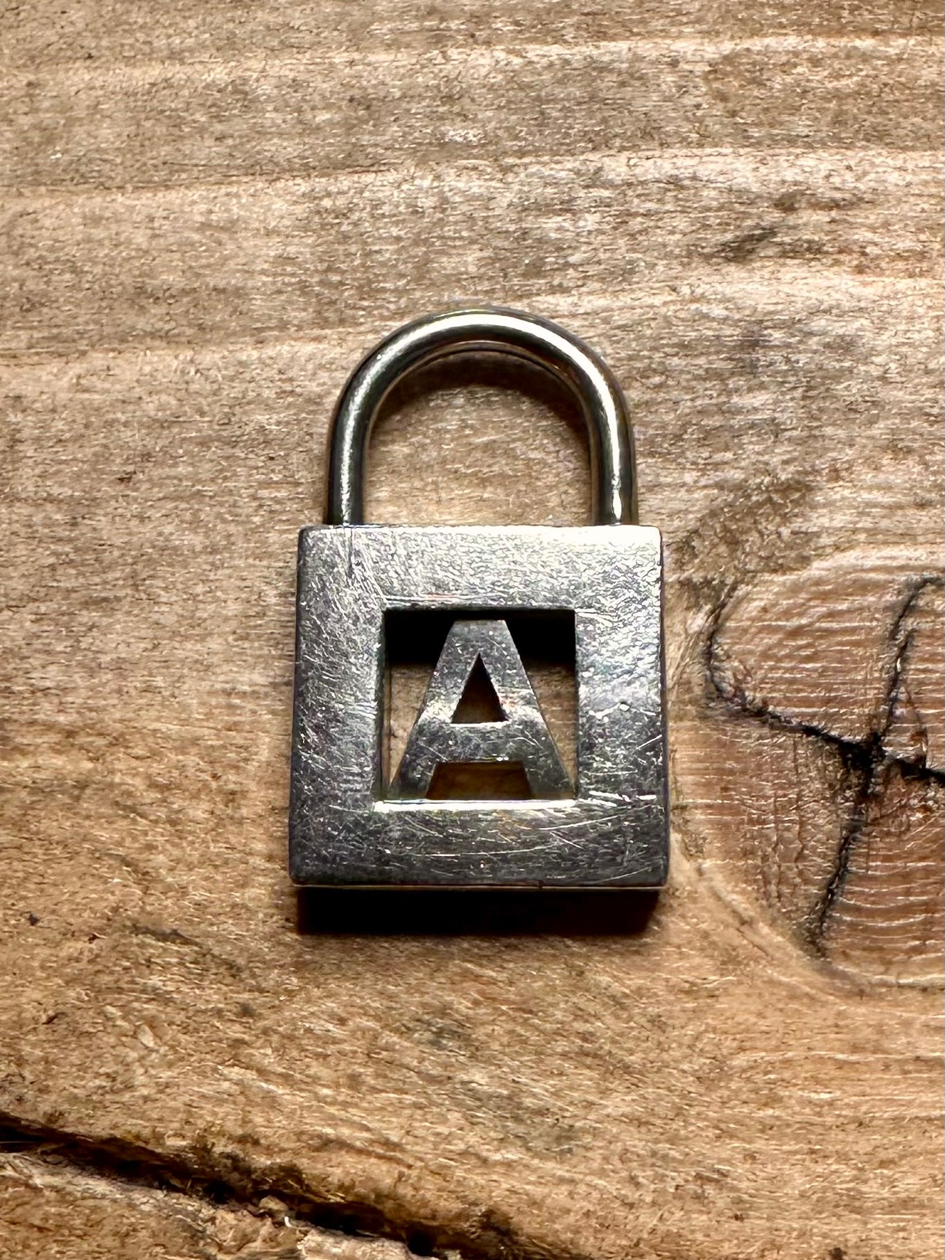 Vintage Tiffany & Co Letter A Padlock 925 Silver Pendant