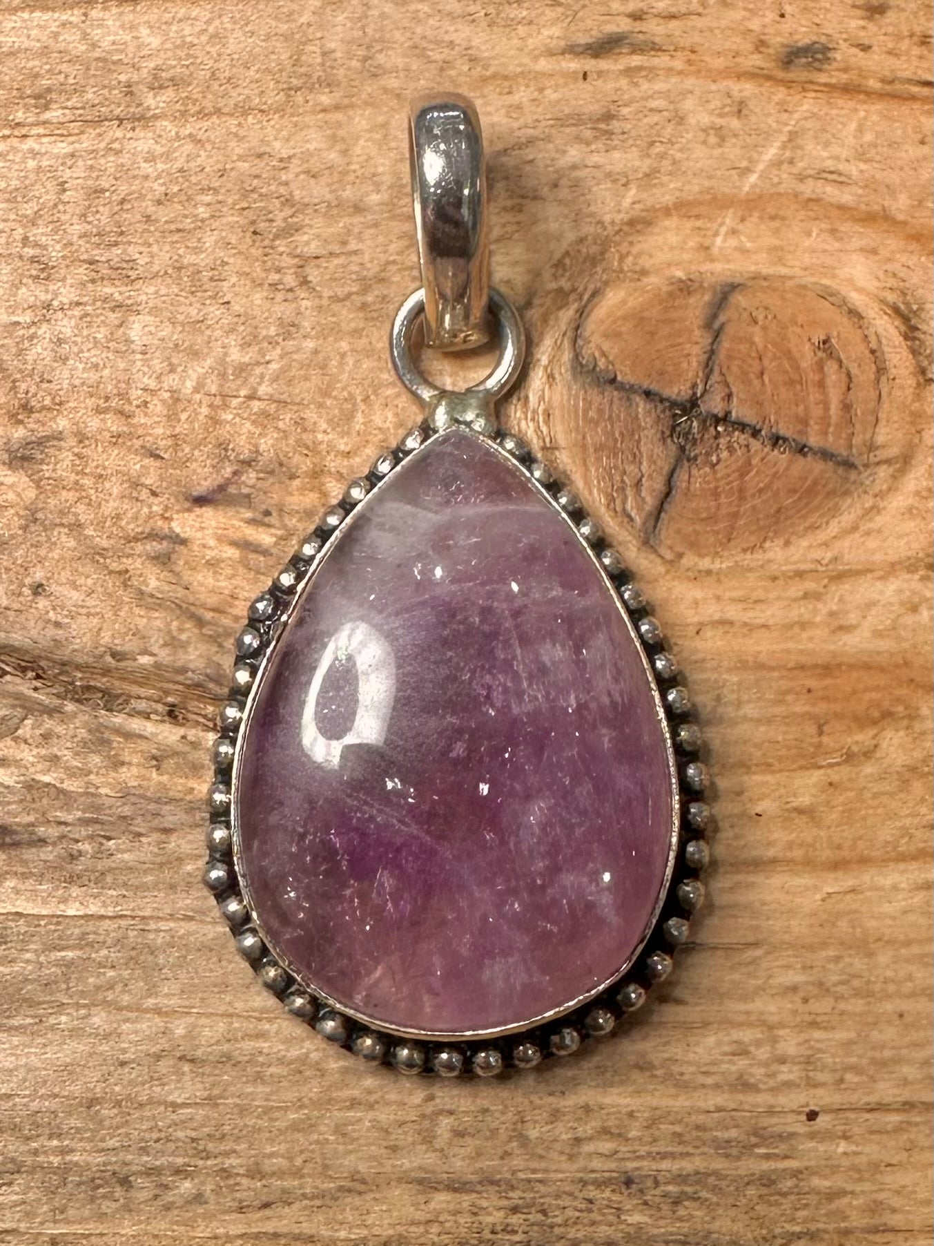 Vintage Amethyst Boho 925 Silver Pendant