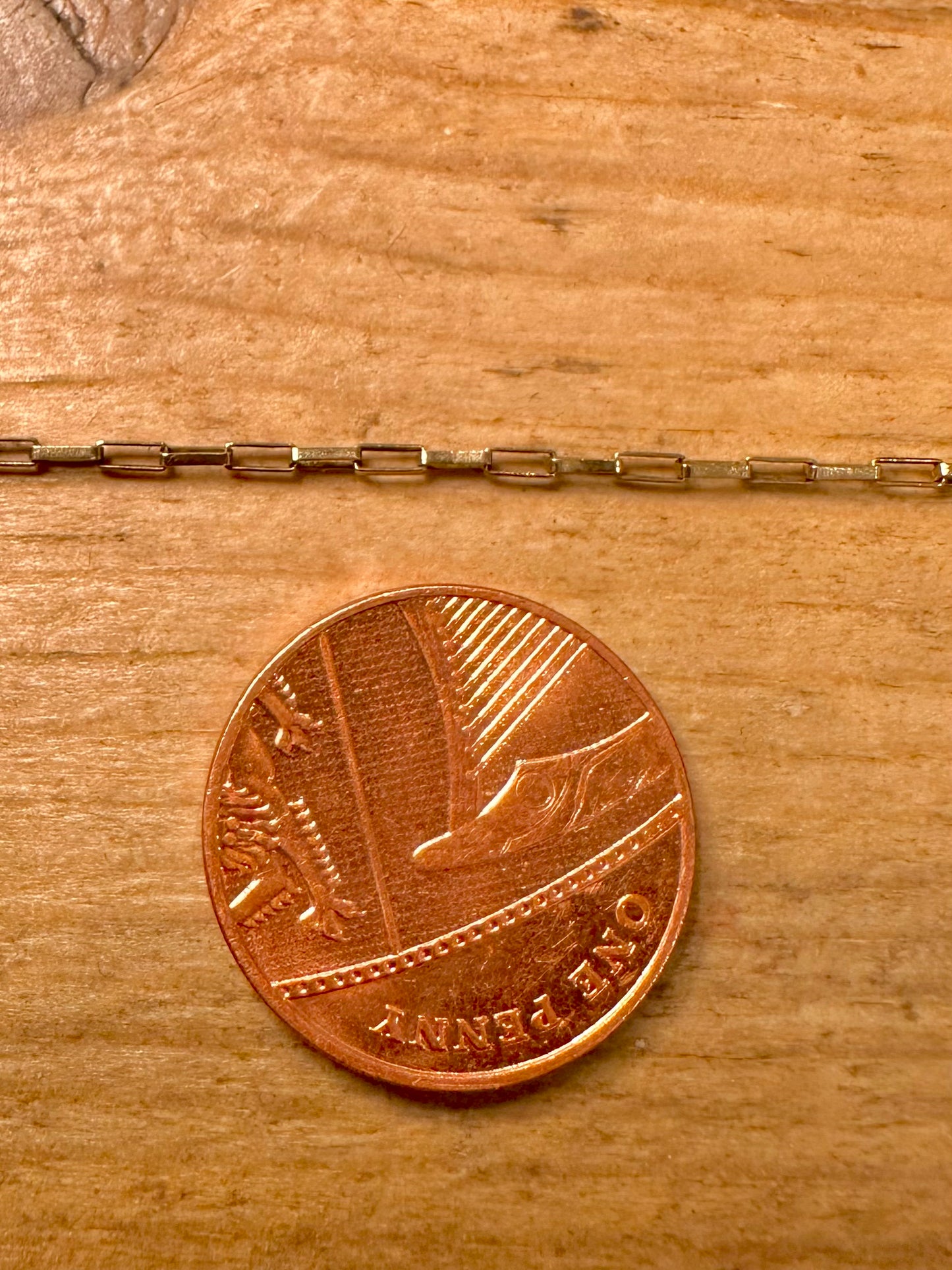 Vintage 1986 9ct Gold Rectangle Link 20 inch Necklace