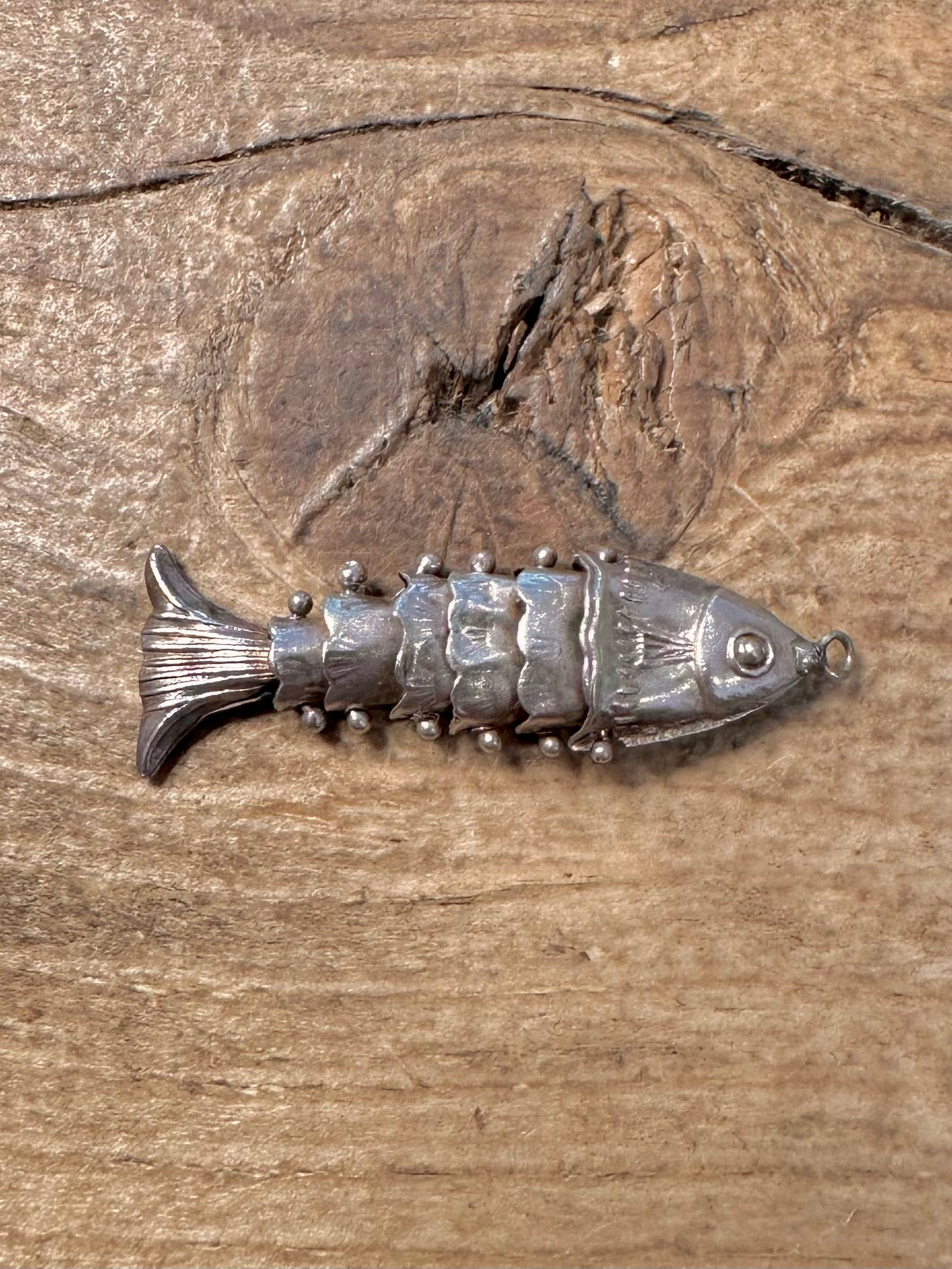 Vintage Fish Articulated 925 Silver Pendant