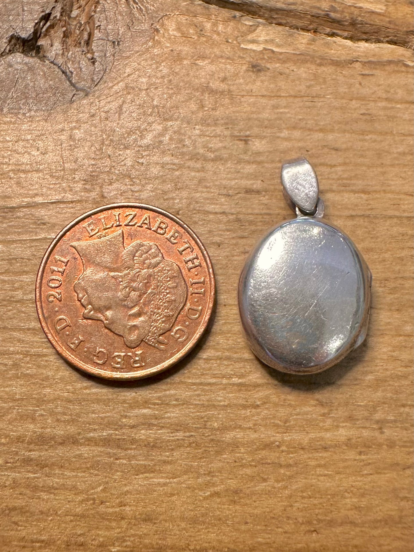 Vintage Engraved Oval 925 Silver Locket Pendant