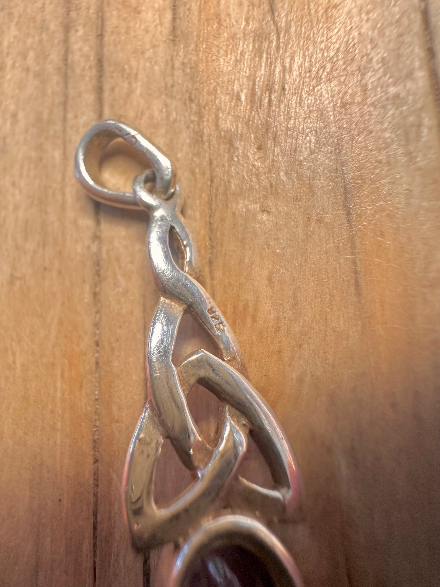 Vintage Amethyst Celtic 925 Sterling Silver Pendant