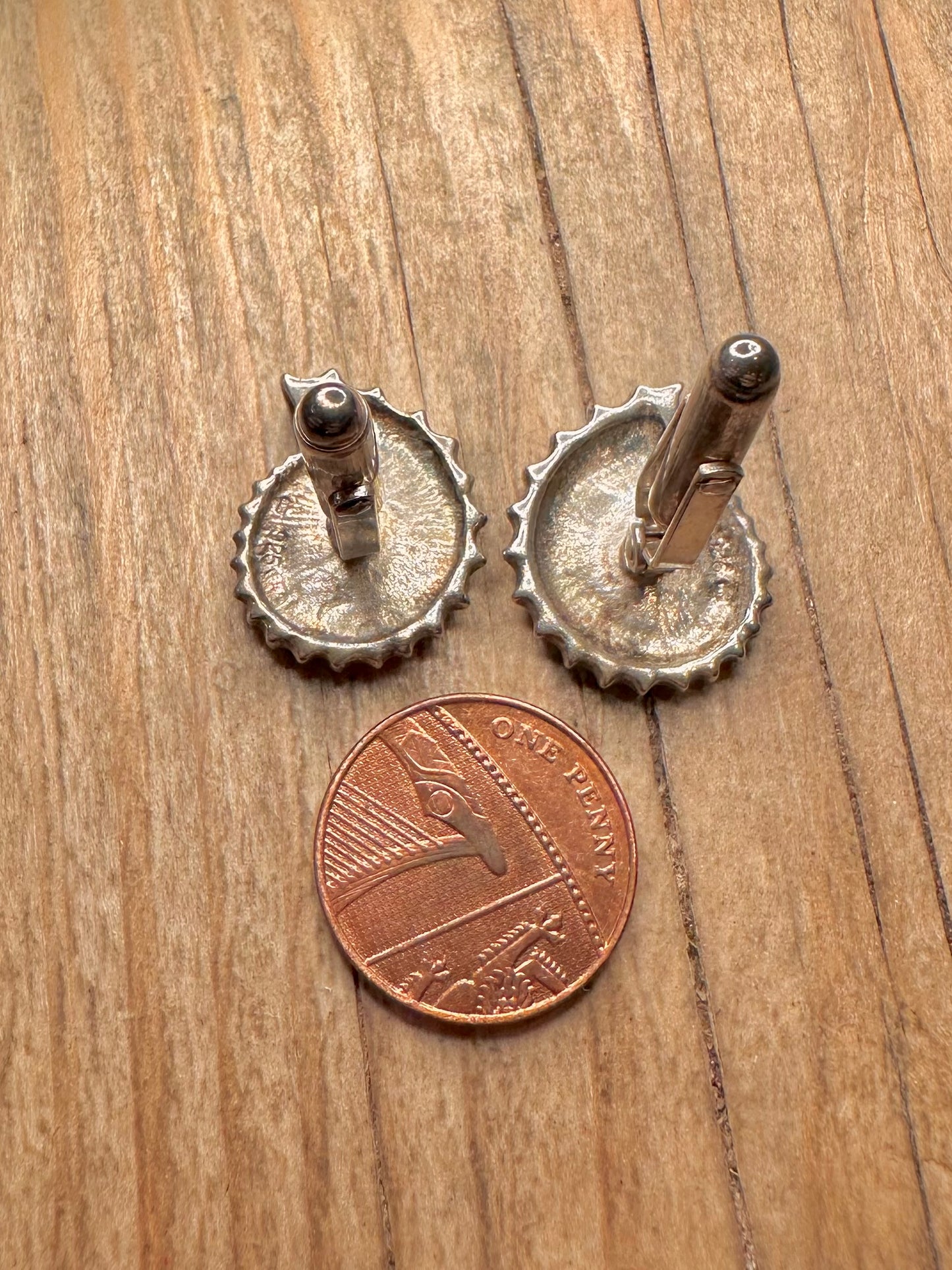 Vintage Shell Cuff Links 925 Sterling Silver Small Collectables