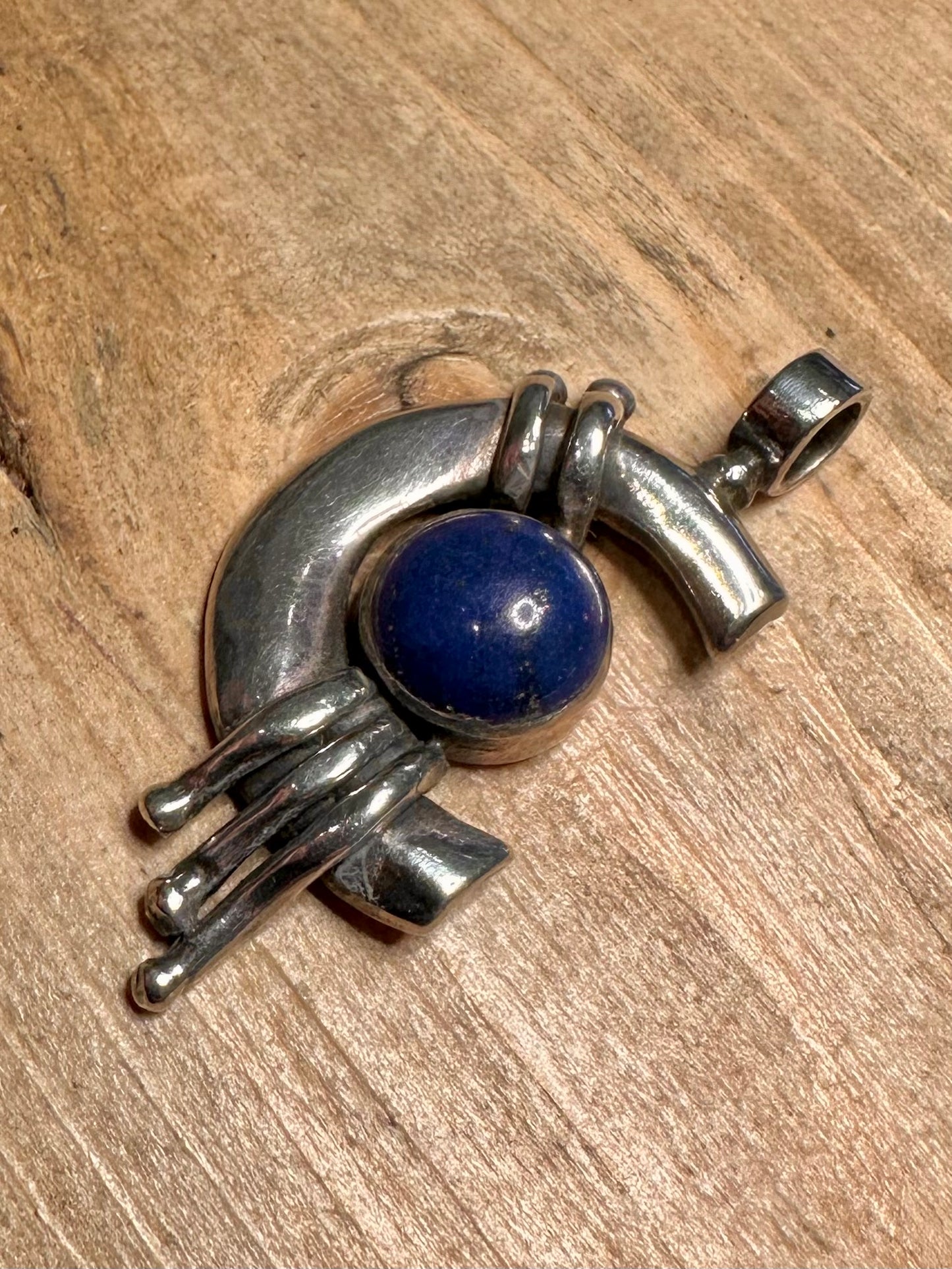 Abstract Lapis 925 Silver Pendant