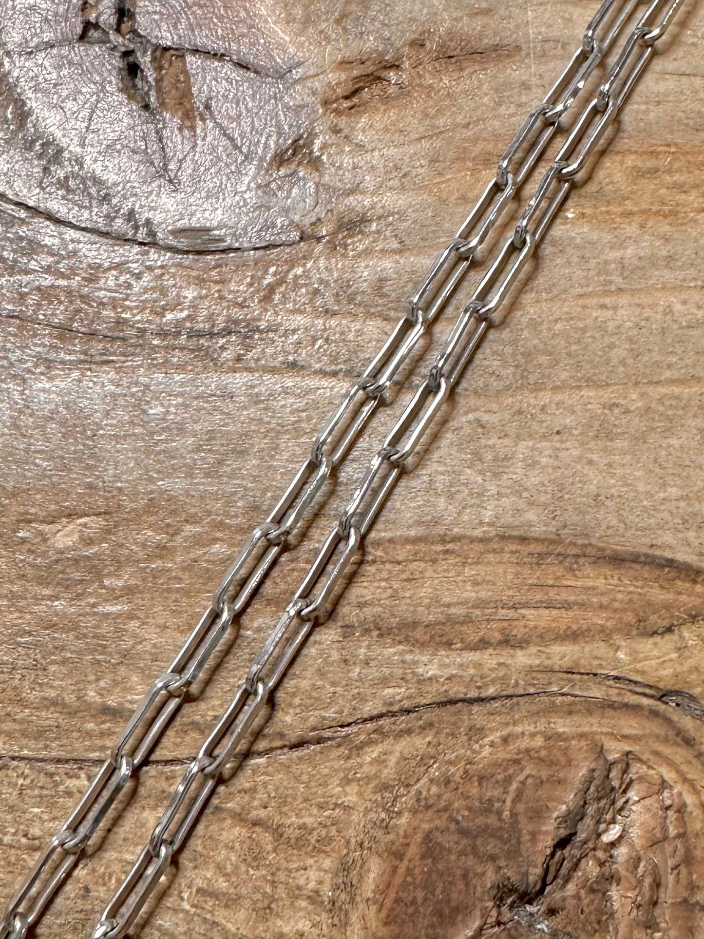 Abstract Bar Link 925 Silver 15.5 inch Necklace