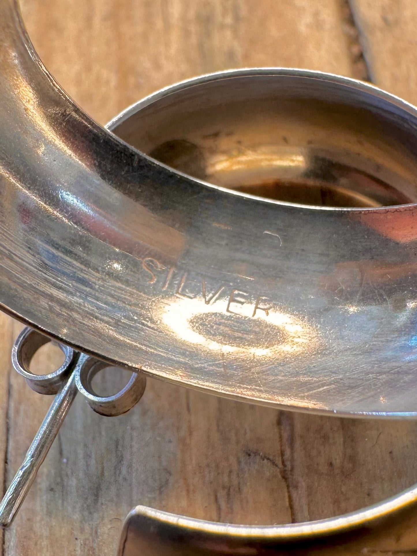 Chunky Wide Half Hoop 925 Sterling Silver Earrings
