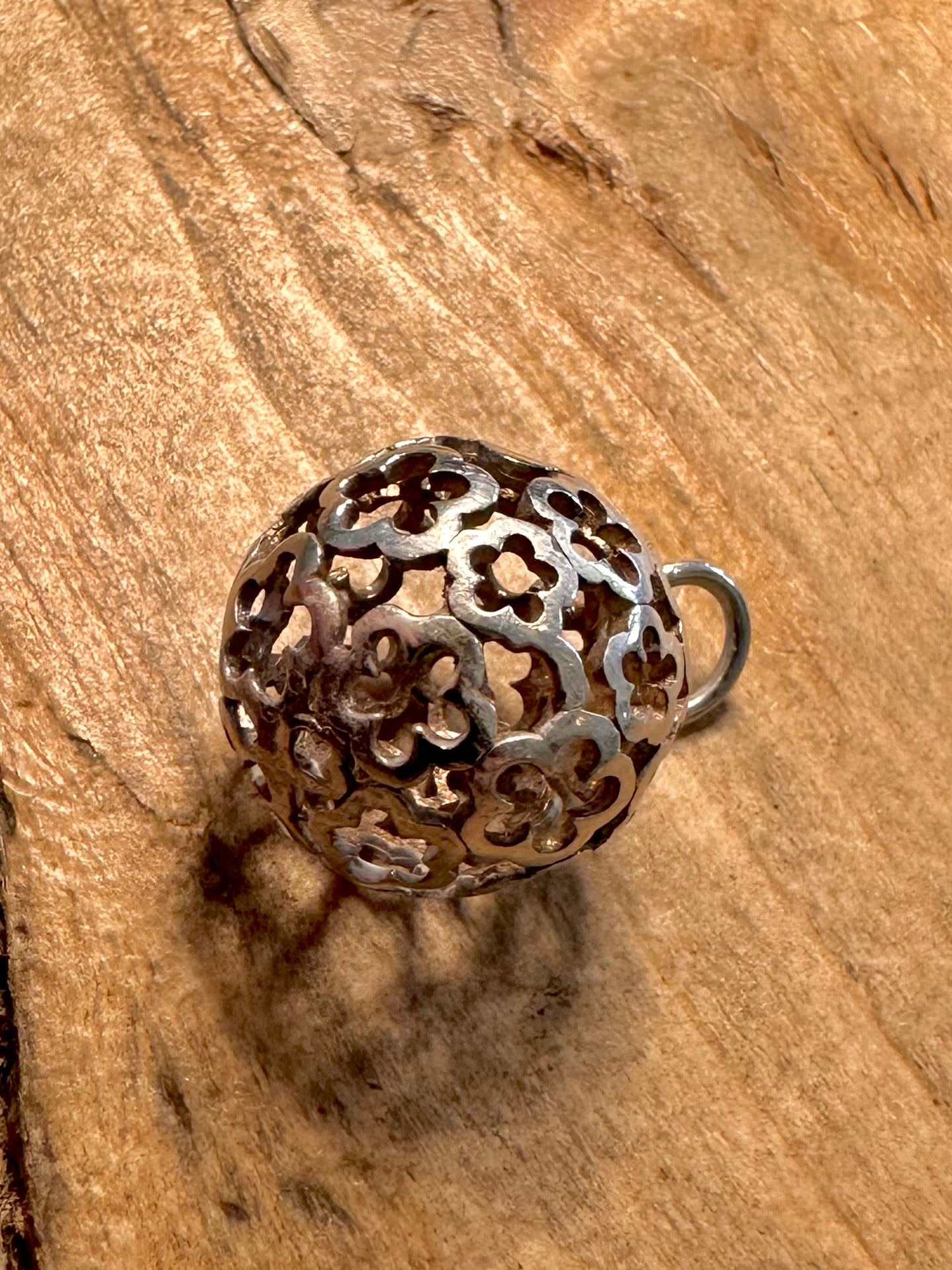 Abstract Flower Ball 925 Silver Pendant